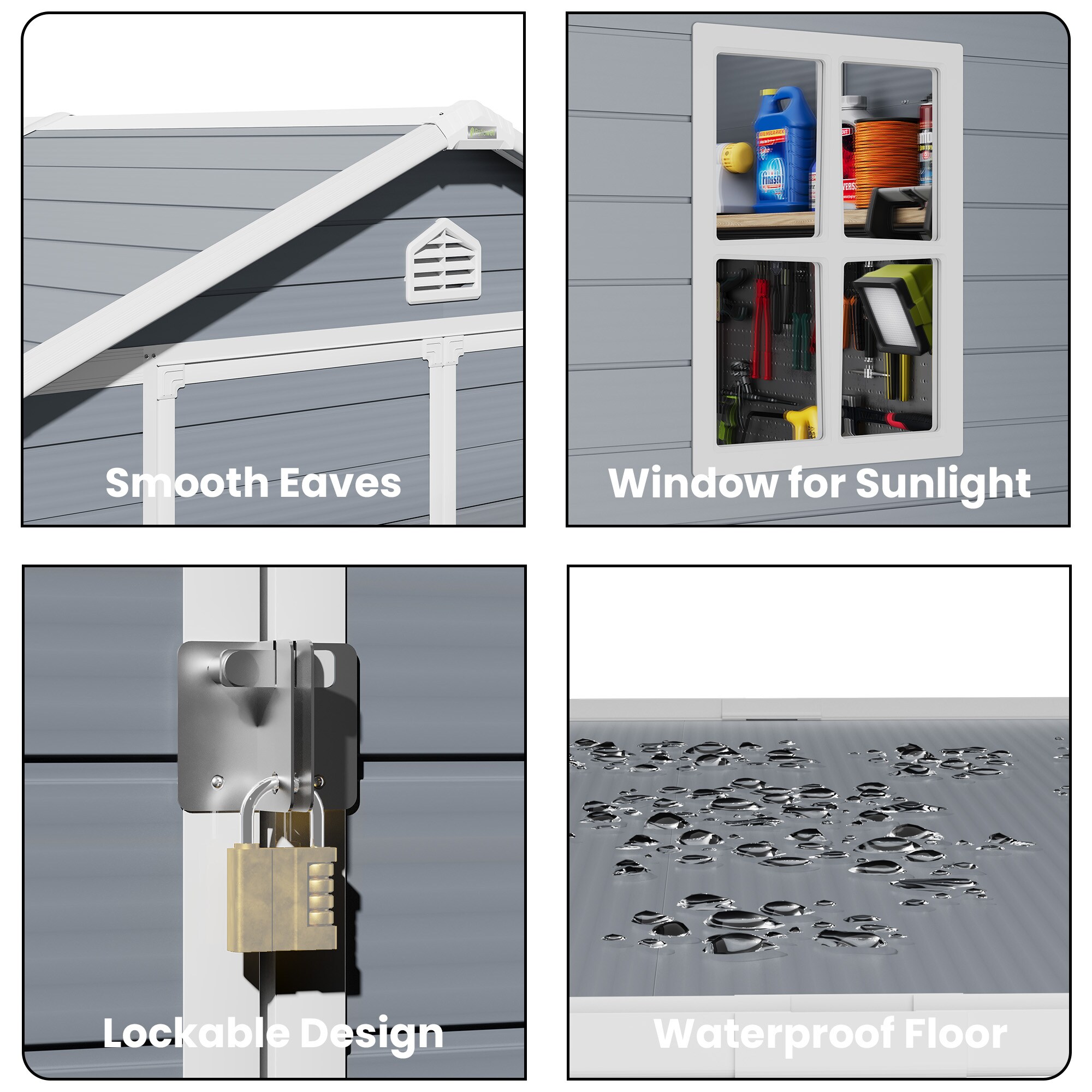 Patiowell WES-0382A-L4 Vinyl-Resin-Storage-Buildings - View #7