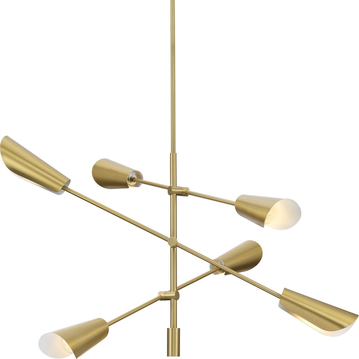 Progress Lighting Cornett 6-Light Matte Black Modern/Contemporary Led Chandelier