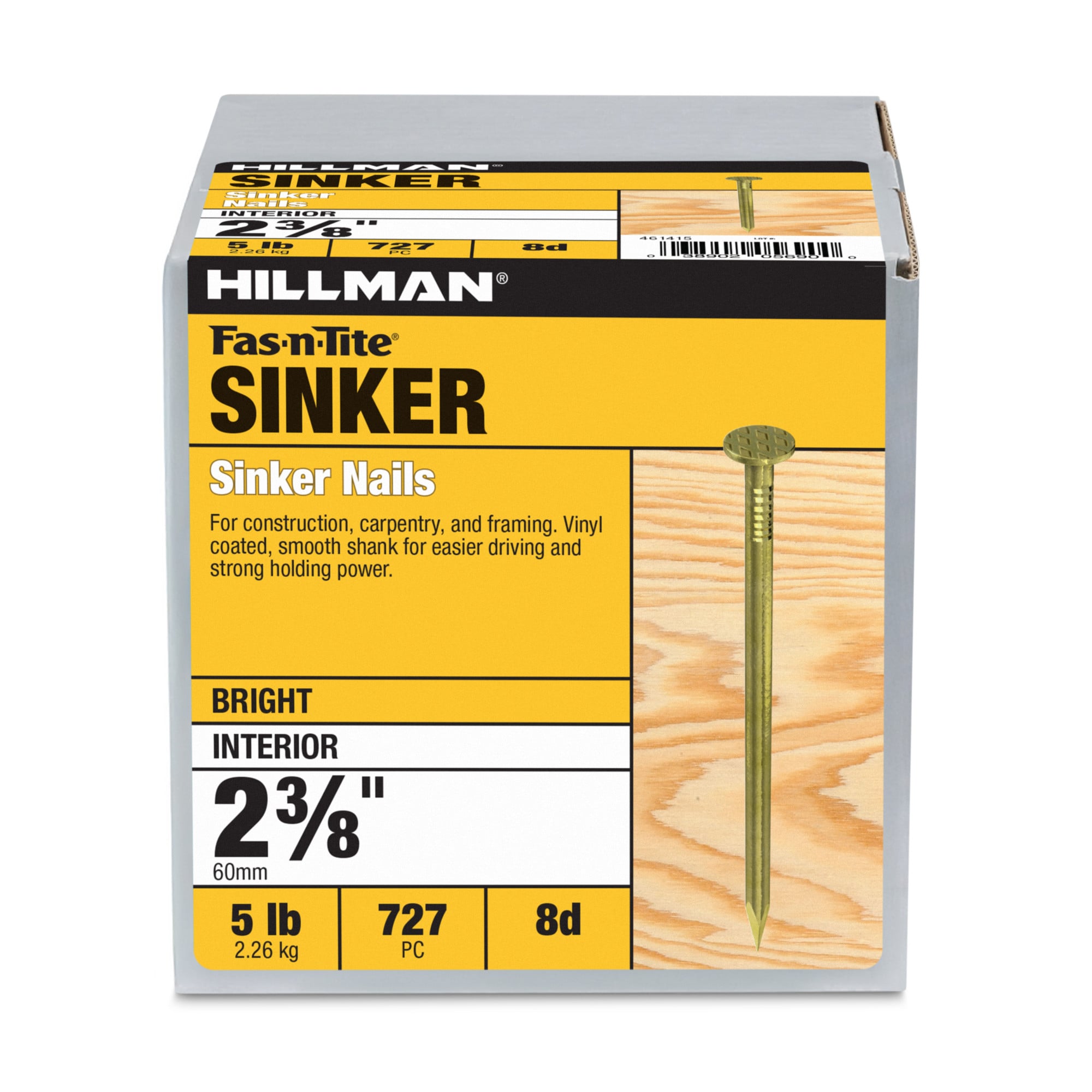 Fas-n-Tite 2-3/8-in x 8d Vinyl-coated Smooth Shank Sinker nails ( 727 -Per Box ) #461415