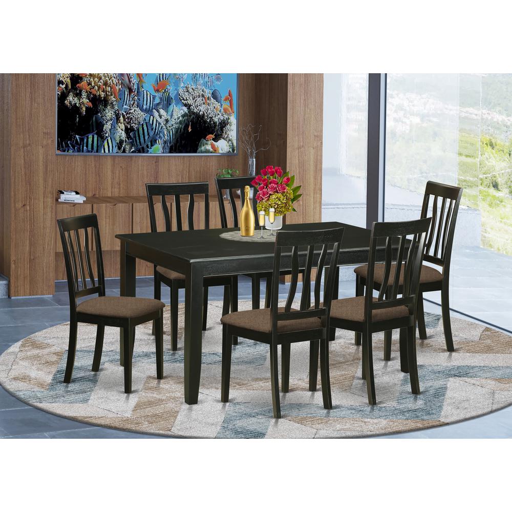 East West Furniture DUAN7-BLK-C Dining-Sets - View #2