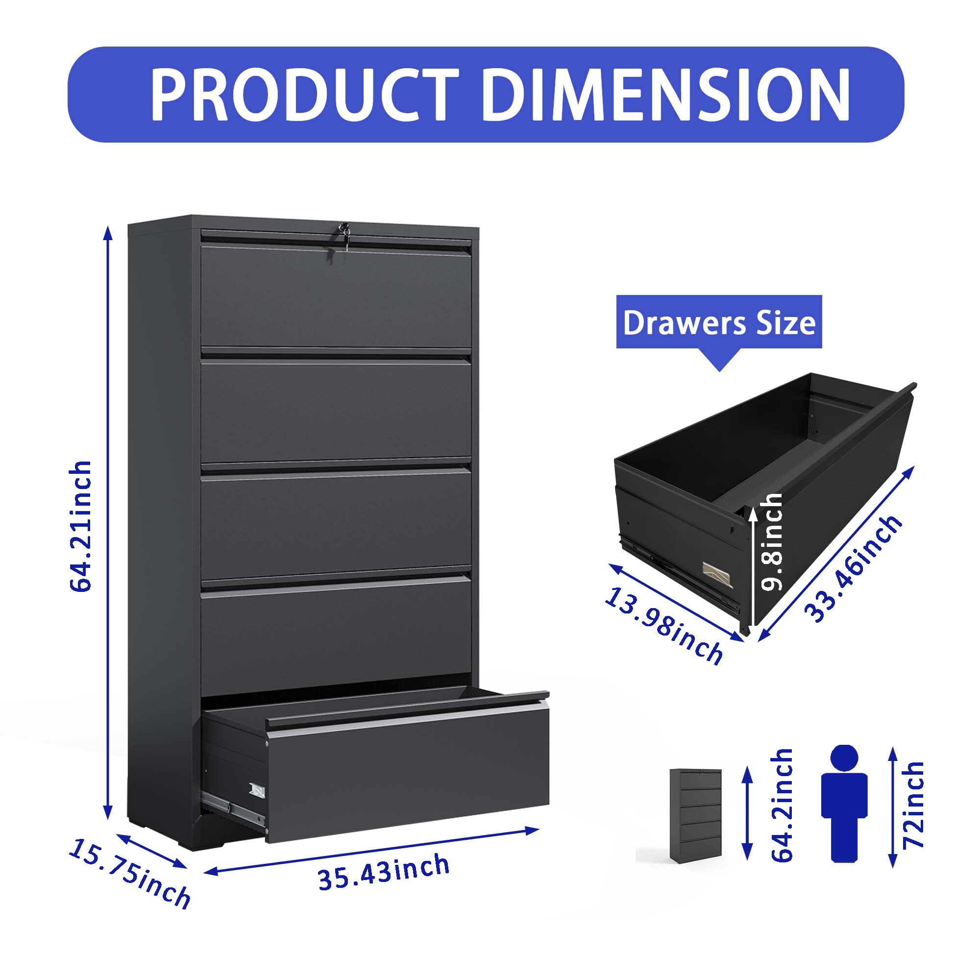 Kahomvis MAKE-QPO2-180 Storage-Cabinets - View #3