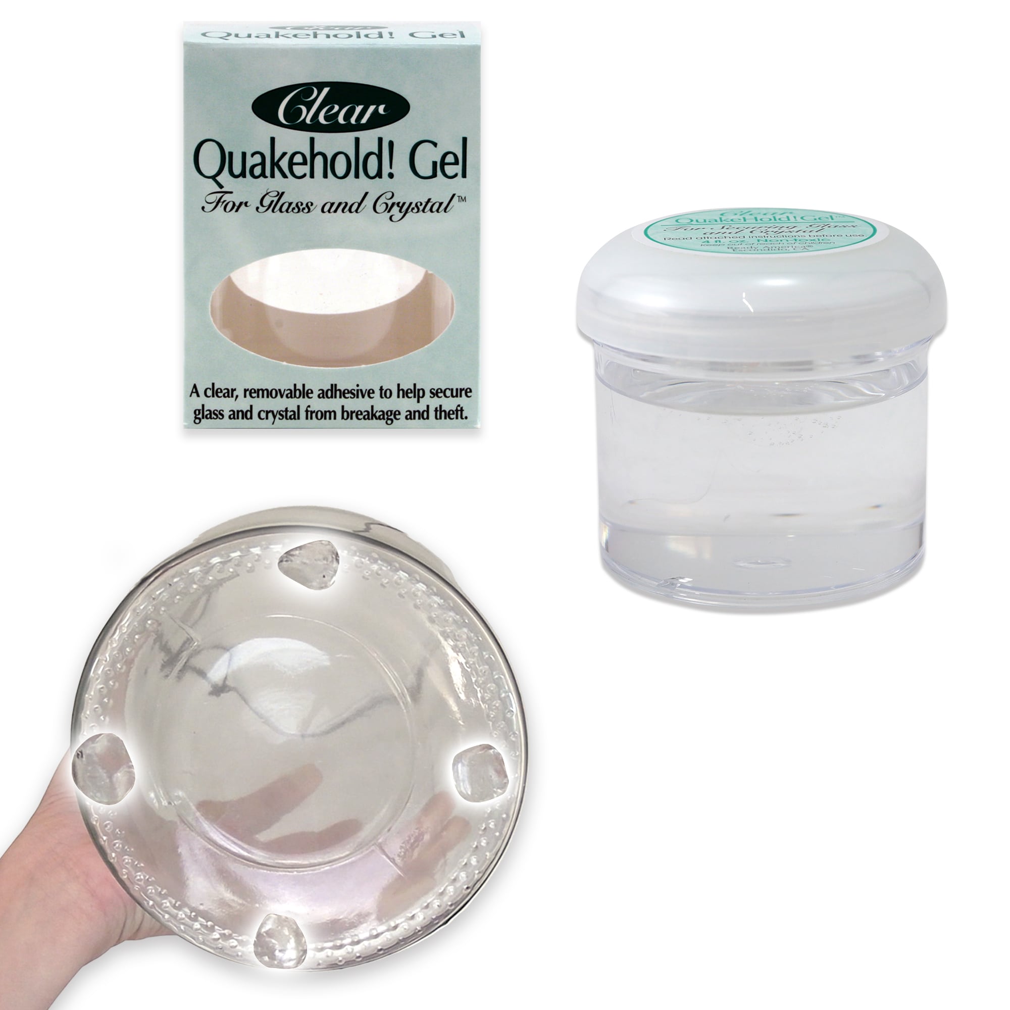 QuakeHOLD! Clear Gel Specialty Adhesive Jar - Quick Dry, Waterproof,  Multi-use - 4-oz Container - Interior Use on Metal, Glass, Plastic,  Ceramic, Rubber in the Specialty Adhesive department at