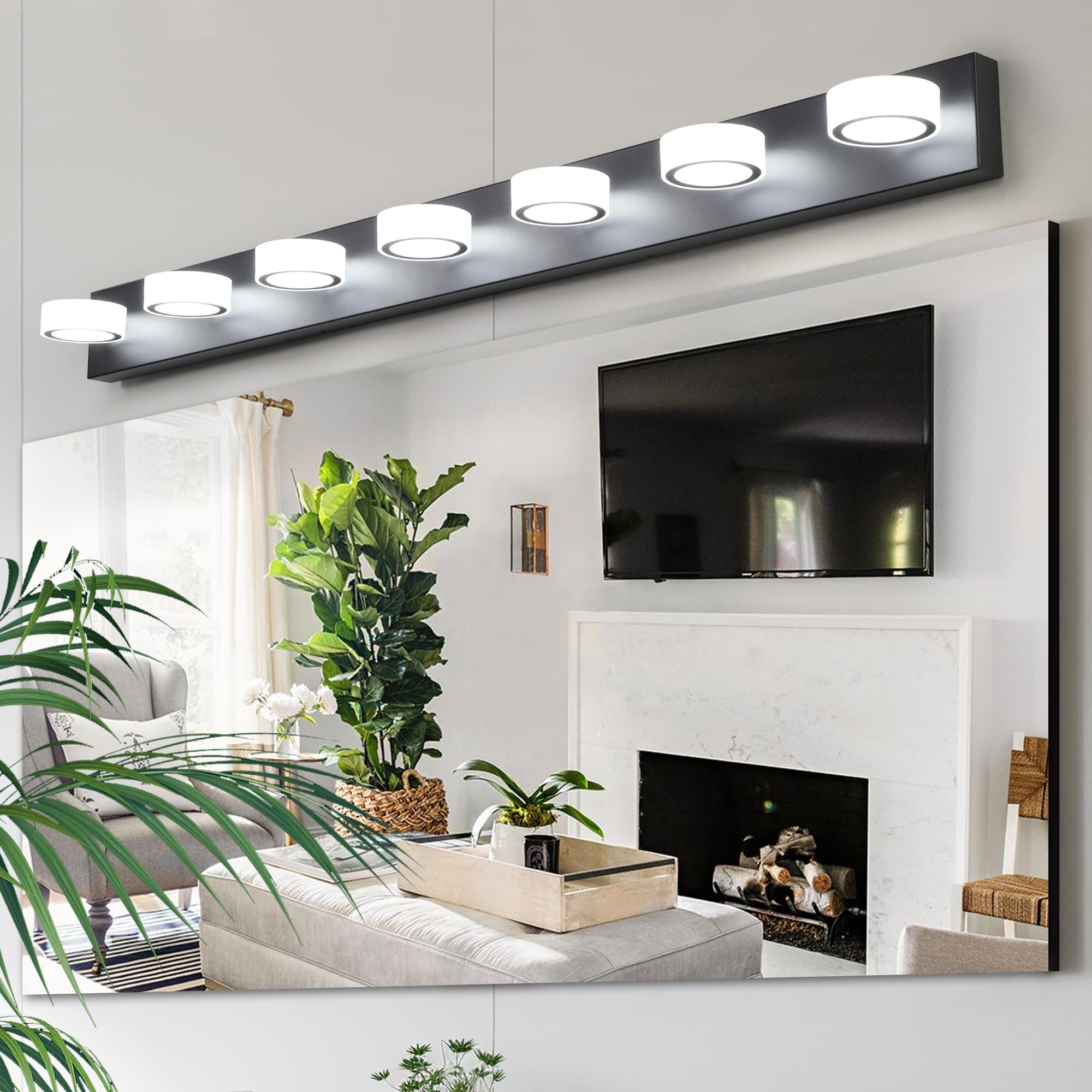 Bayfeve BFLCM-6813-LT Rotatable LED Vanity Light 52.2-in 7 -Light Matte Black Integrated LED Modern/contemporary Vanity light
