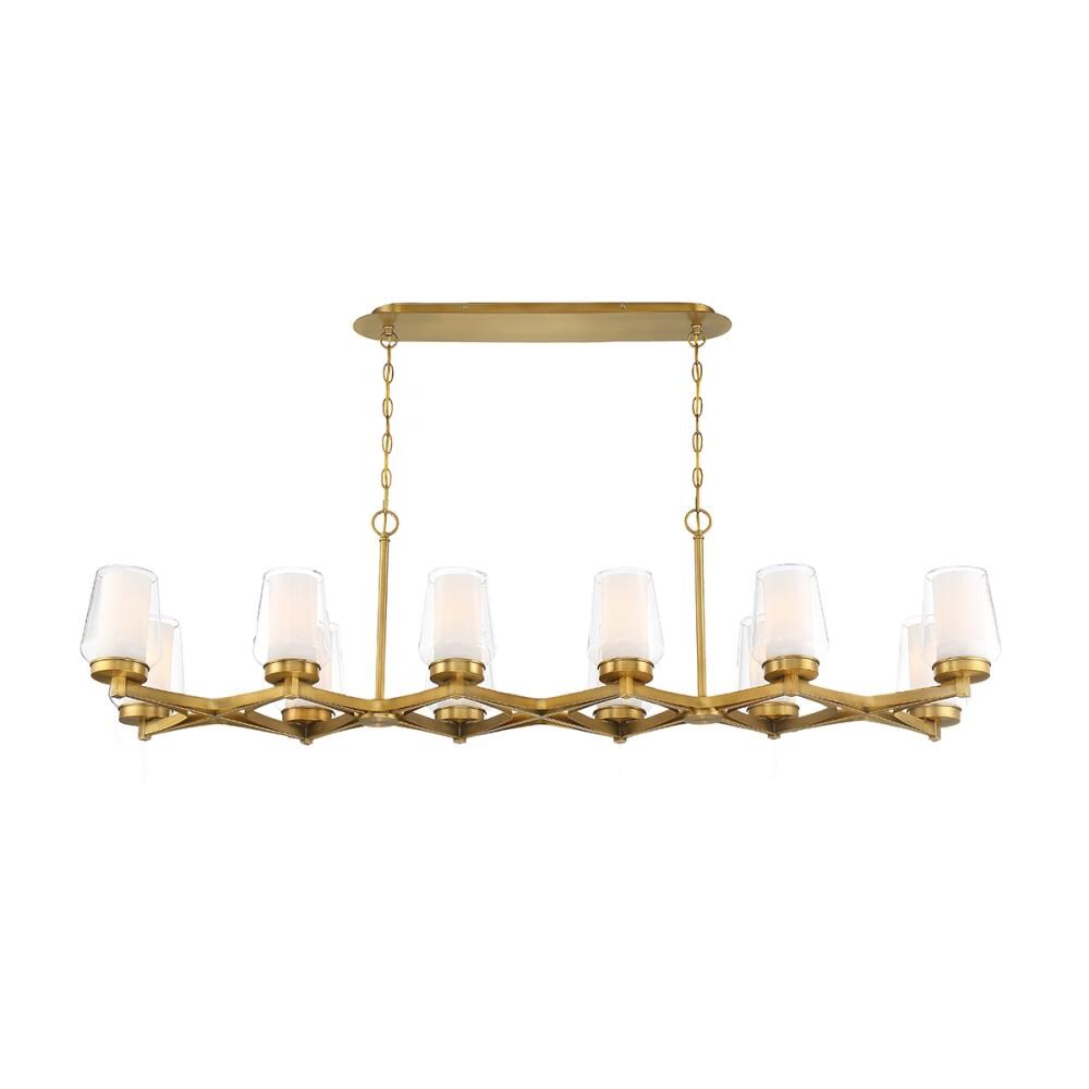 Eurofase 34096-017 Manchester 12 -Light Brass Transitional For Use in Dining Rooms, Foyers, Kitchens, Living Rooms Chandelier