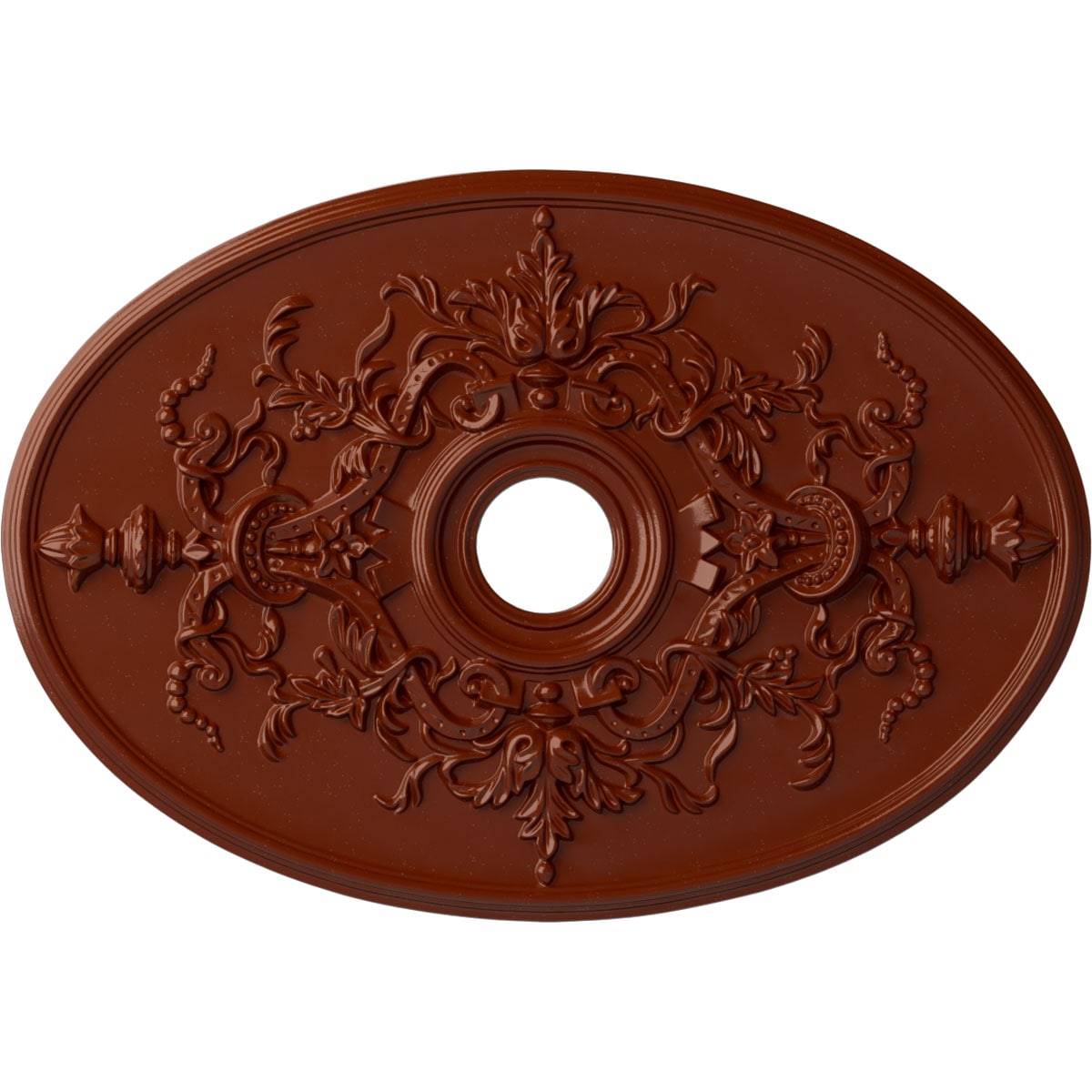 Ekena Millwork CM21X30ALFIF Alexa 21.25-in W x 30.75-in L Painted Firebrick Polyurethane Whole Ceiling Medallion