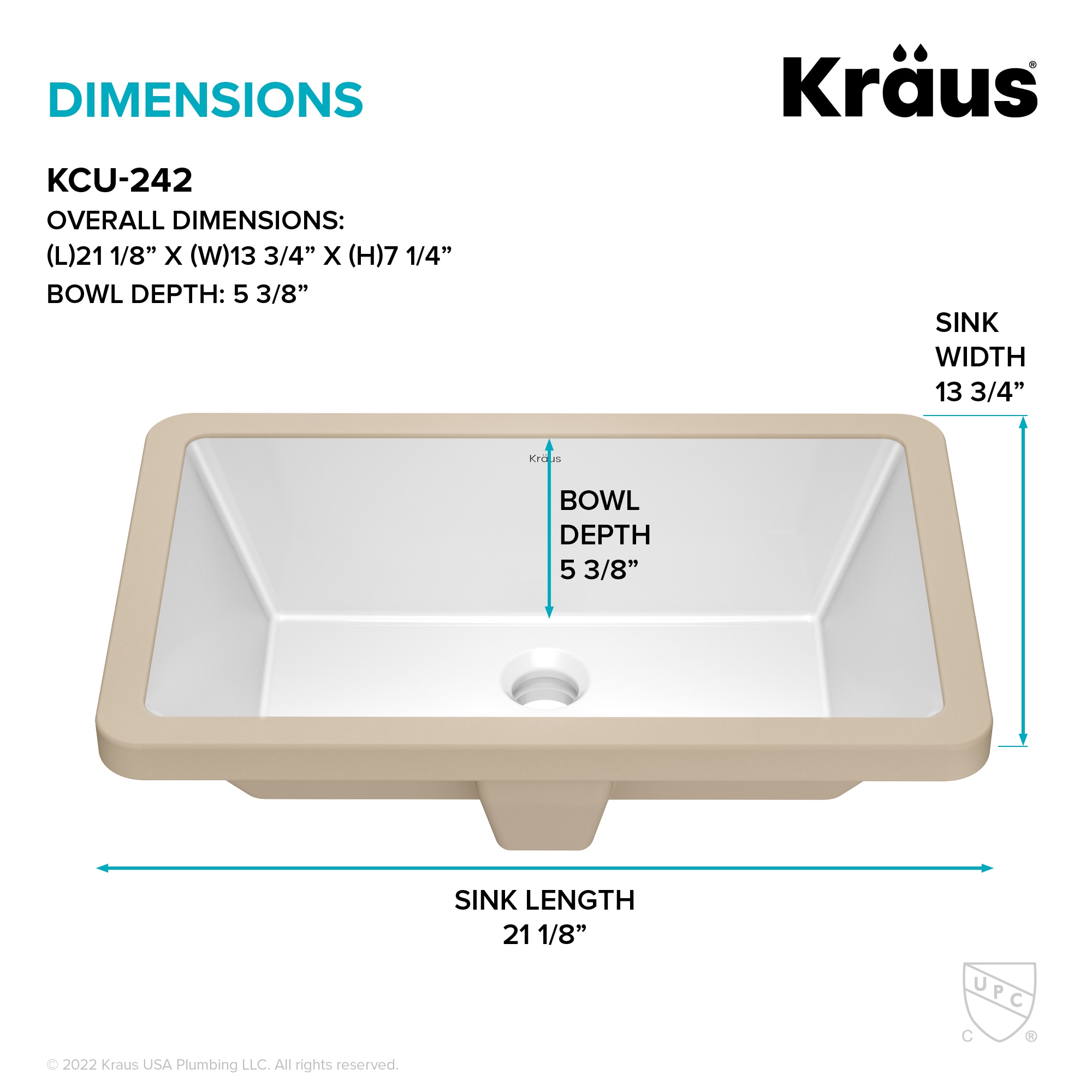 Kraus KCU-242 Bath-Sink - View #4