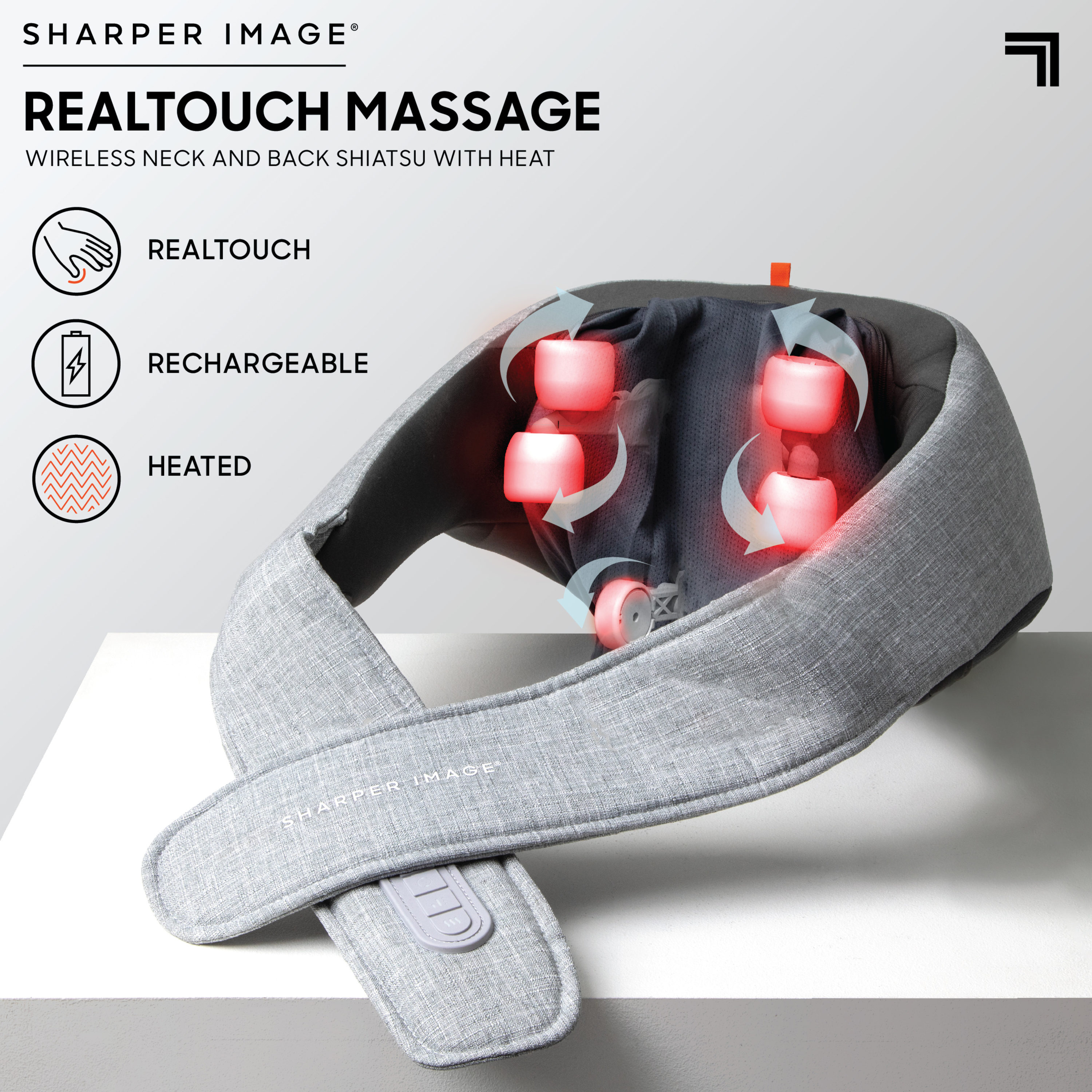 Sharper Image Realtouch Shiatsu Wireless Neck and Back Battery Massage Ball