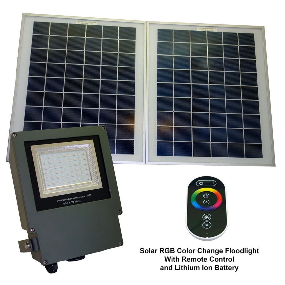 75-Lumen 2-Watt Gray Low Voltage Solar LED Flood Light | - Solar Goes Green SGG-RGB-54-2R
