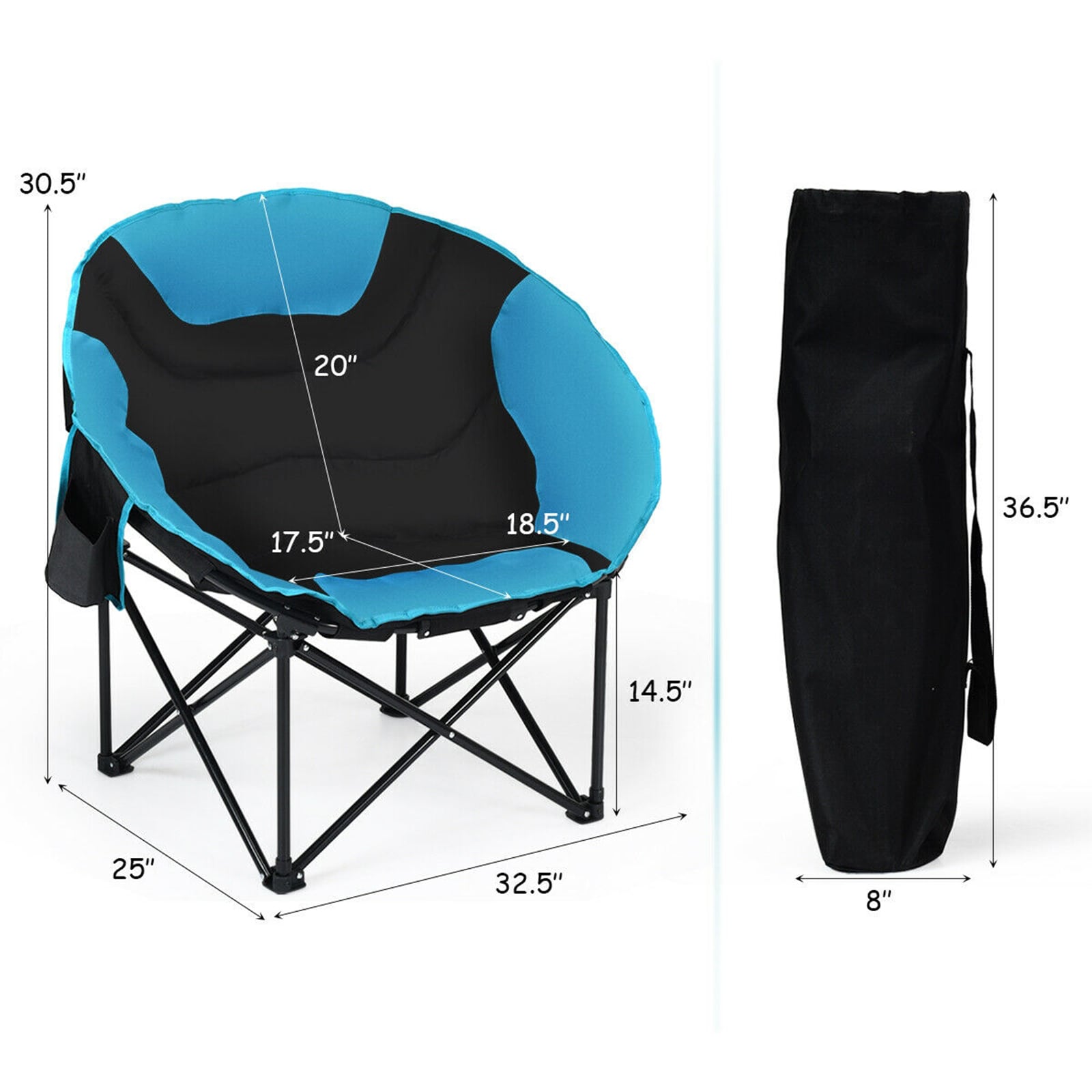 WELLFOR Polyester Blue Folding Camping Chair (Carrying Strap/Handle  Included) in the Beach & Camping Chairs department at