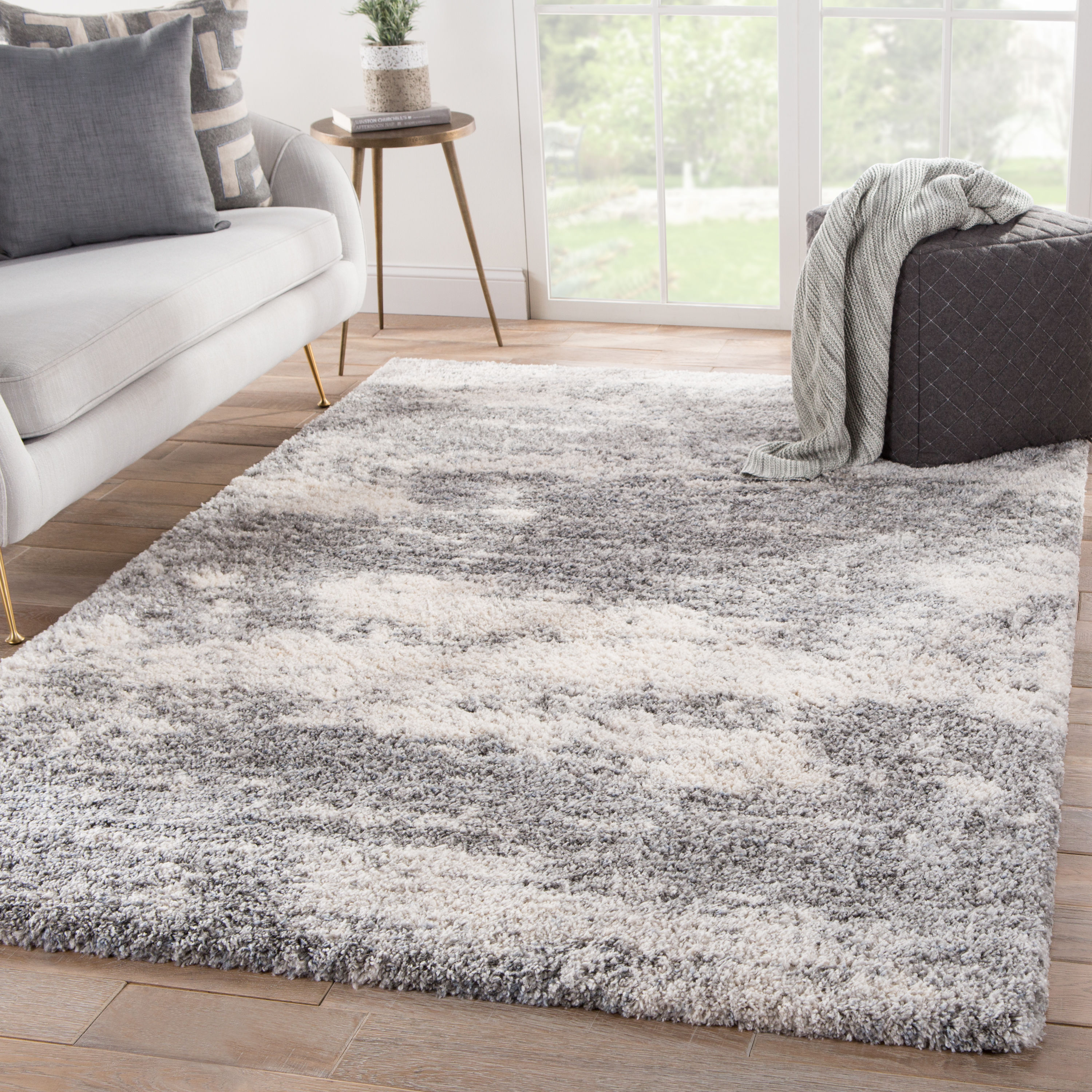  BRG143202 Folea 10 x 14 (ft) Loomed Polypropylene Gray/Ivory Rectangular Indoor Abstract Industrial Area rug