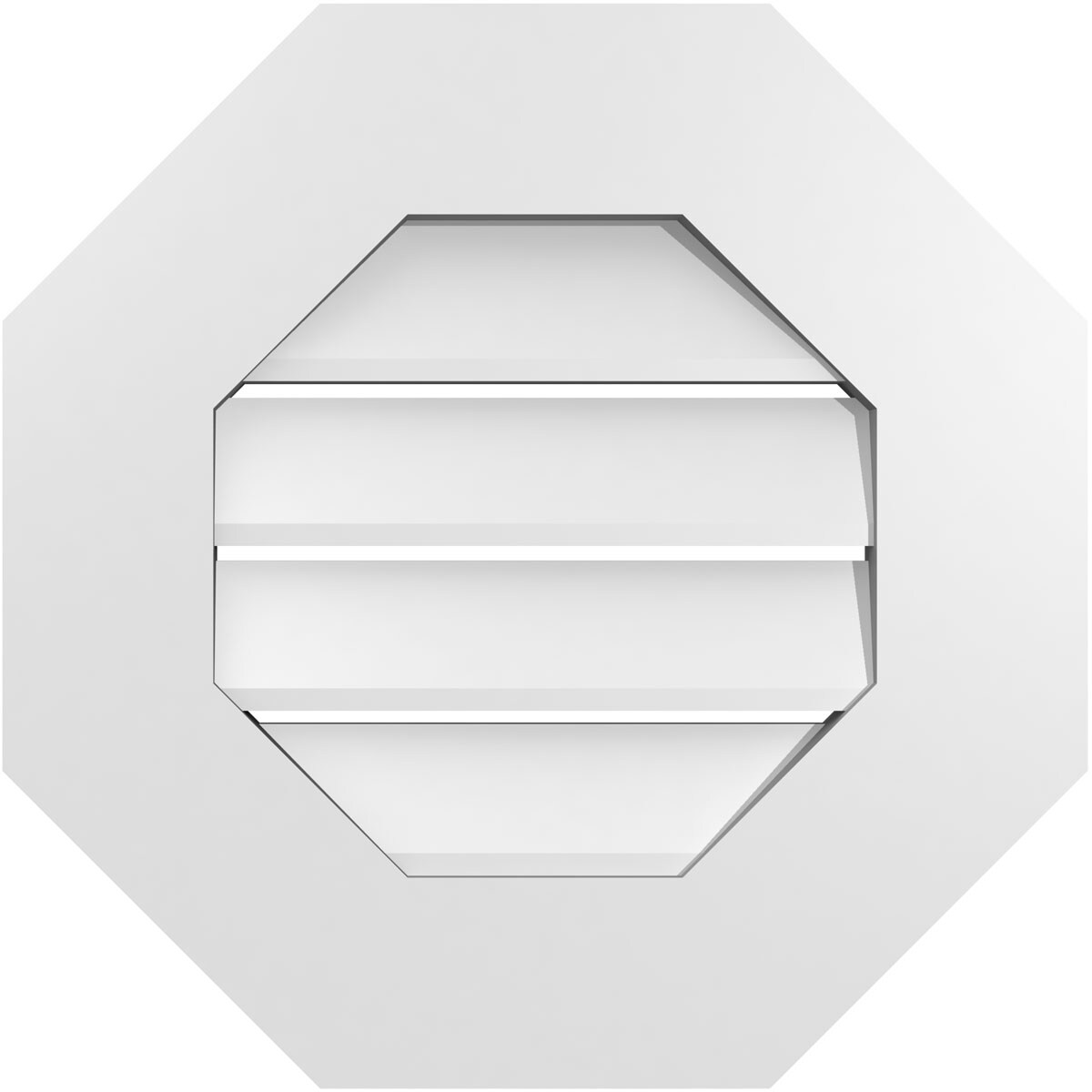 Ekena Millwork GVPOC18X1801SF 18-Inches x 18-Inches Off-white Octagon PVC Gable Louver Vent