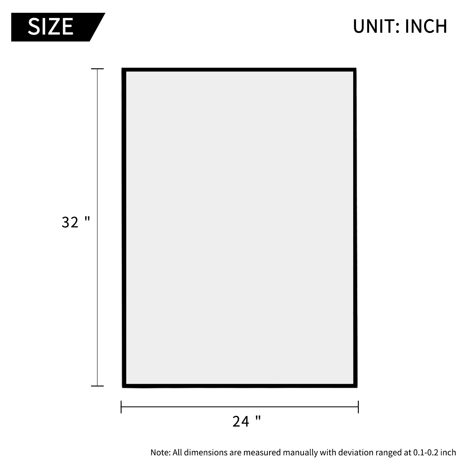 PS Frame Wall Bathroom Mirror 23.6-in W x 31.5-in H Black Framed Wall ...