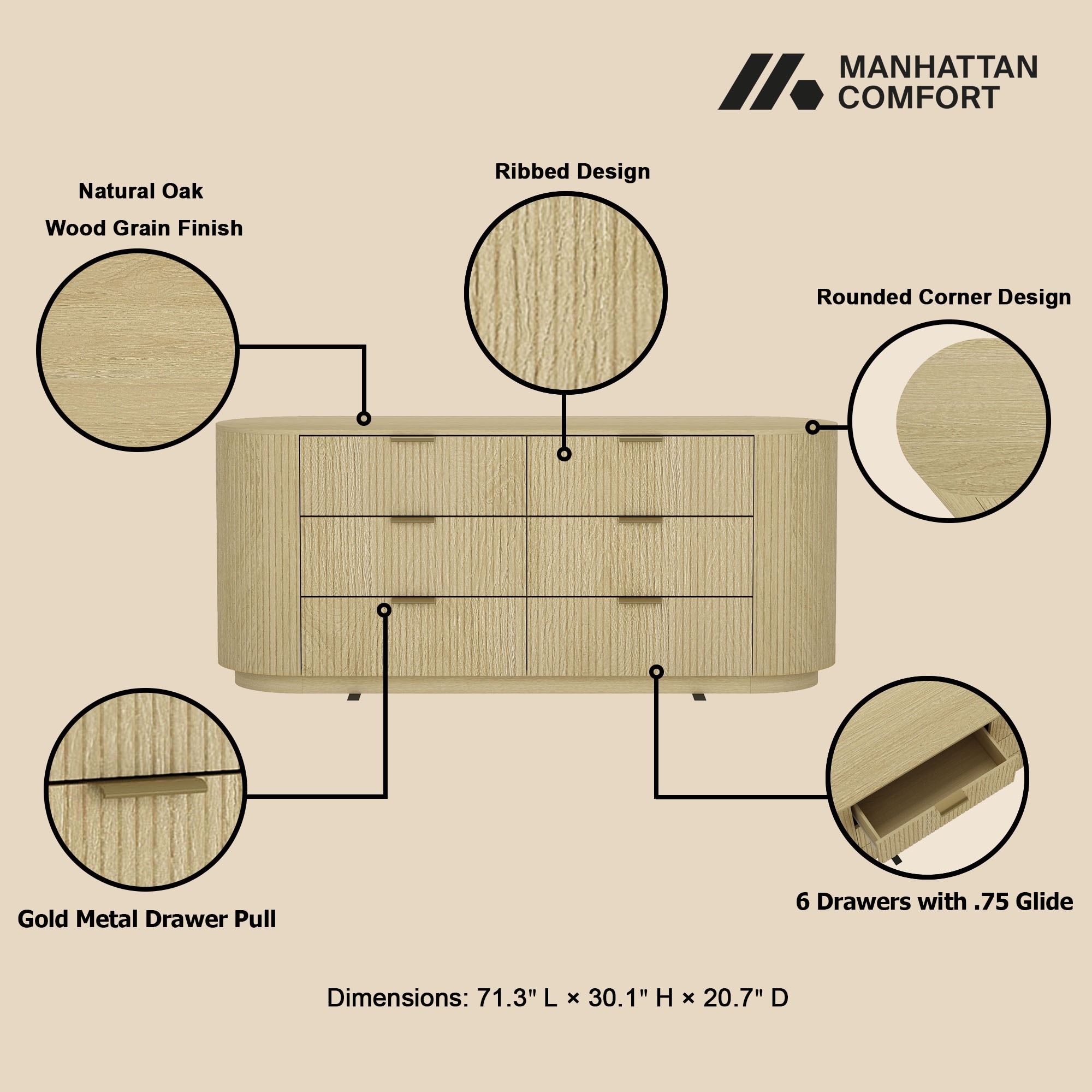 Manhattan Comfort DR010-GNO dressers - View #4