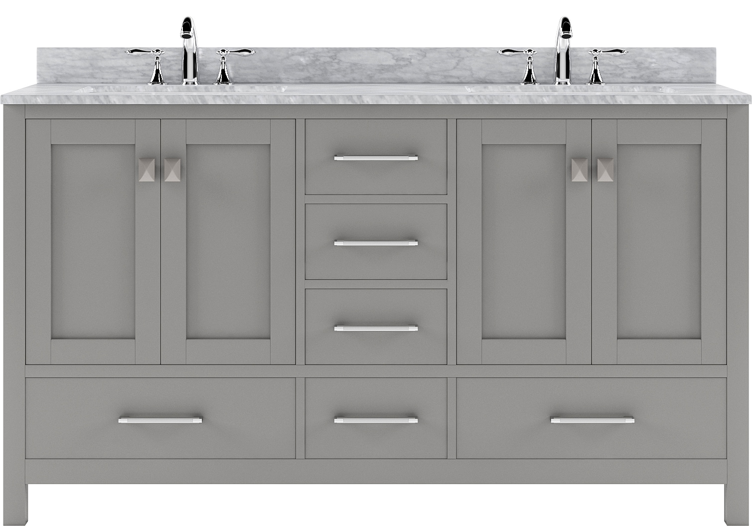 Virtu USA Caroline Avenue 60-in Cashmere Gray Undermount Double Sink  Bathroom Vanity with Italian Carrara White Marble Top in the Bathroom  Vanities with Tops department at 