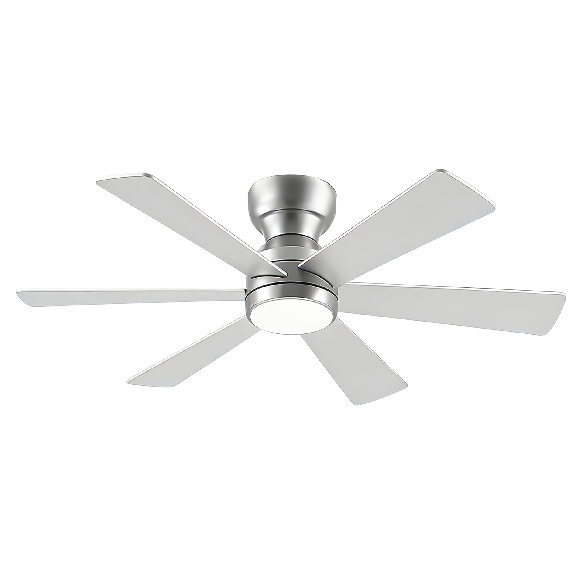 LUXEYARD - 46 inch Flush Mount Ceiling Fan with Lights Remote Control Quiet DC Motor 6 Plywood Bl...