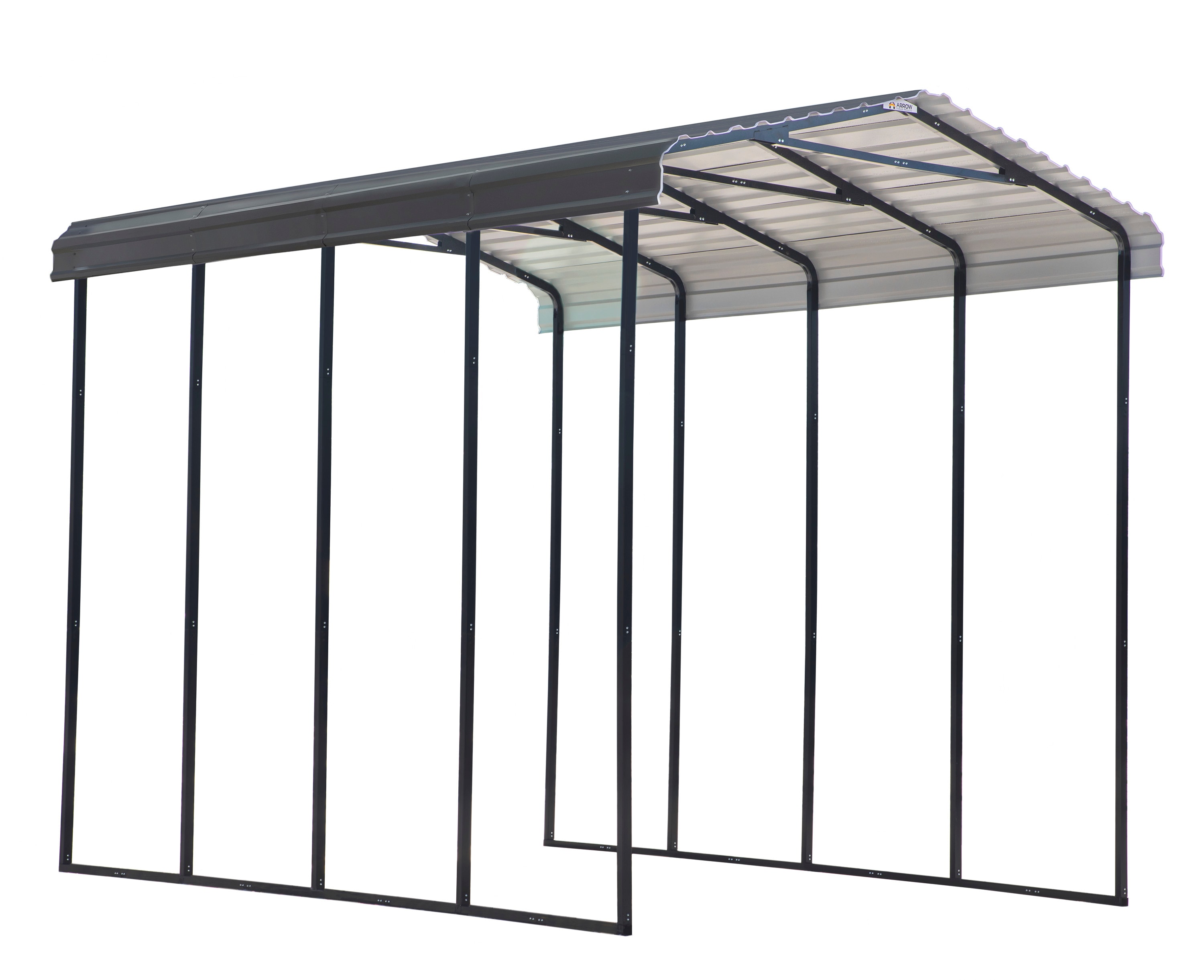 Arrow CPHC142014 14-ft W x 20-ft L x 14-ft H Charcoal Metal Carport with Metal Roof