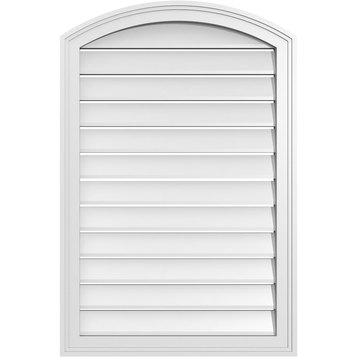 Ekena Millwork GVPAR24X3602SF 24-Inches x 36-Inches Off-white Round top PVC Gable Louver Vent