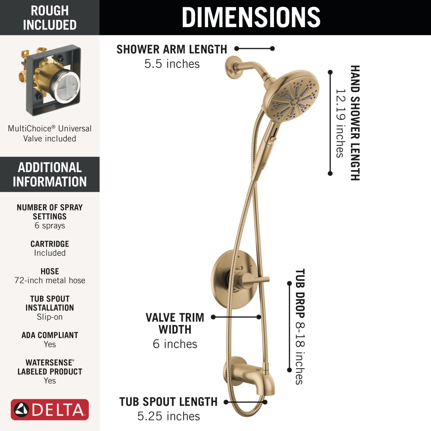 Delta 144749-CZ-HS Tub-Shower-Faucets - View #3