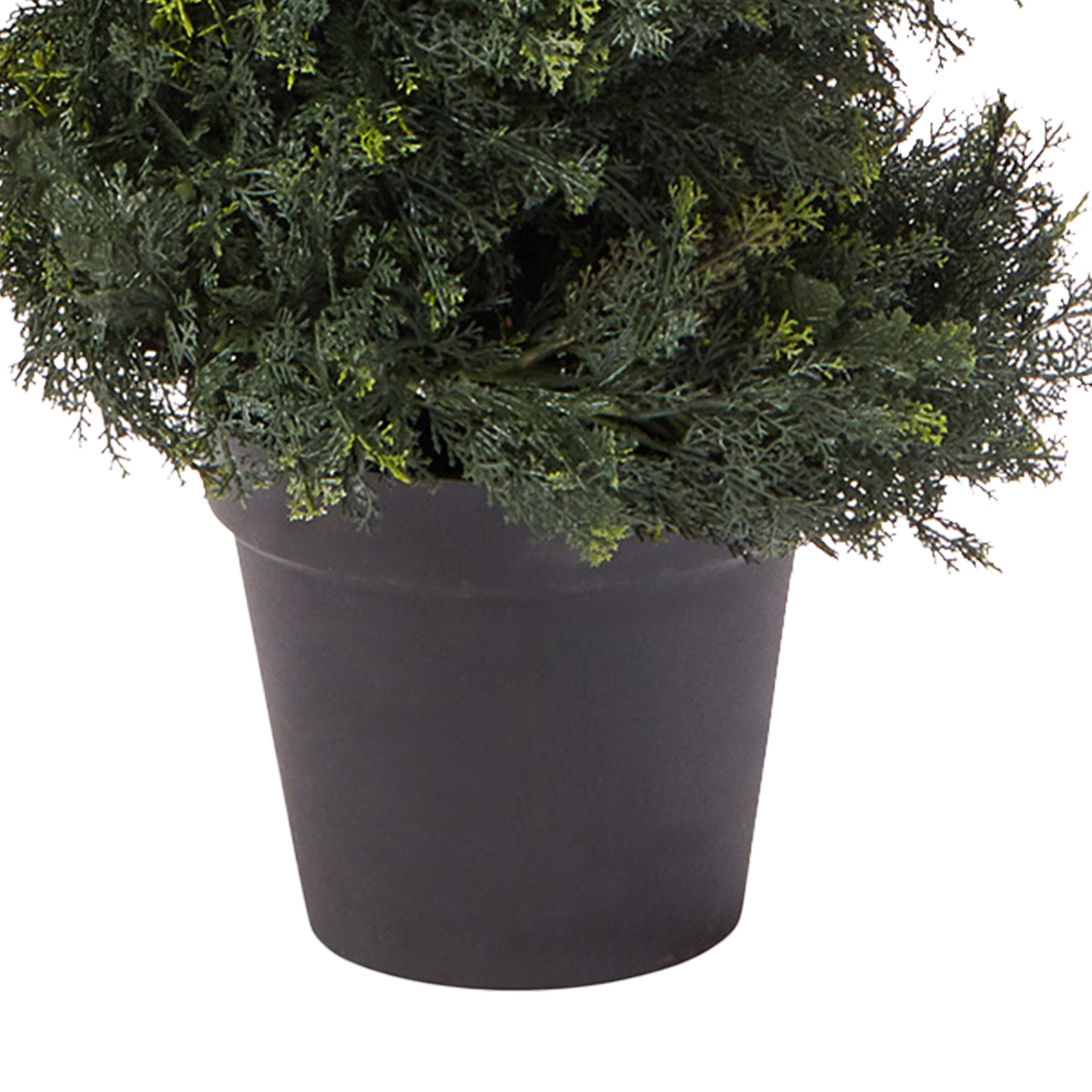 Nature Spring 4' Green Spiral Cypress Topiary in Black Pot