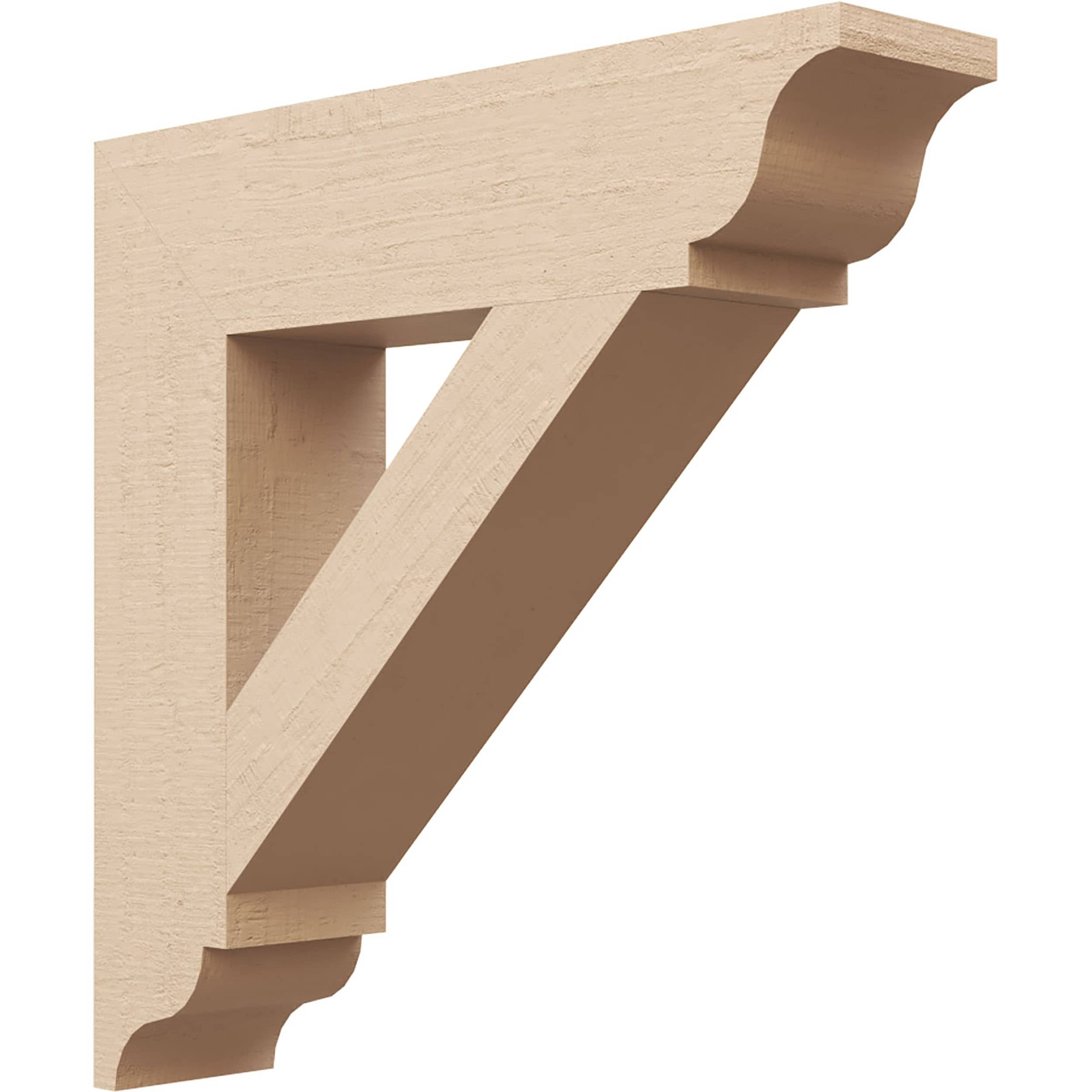 Ekena Millwork 2119543 Traditional Rough Cedar Woodgrain TimberThane 3-1/2-in x 16-in x 16-in Brown Urethane Standard bracket