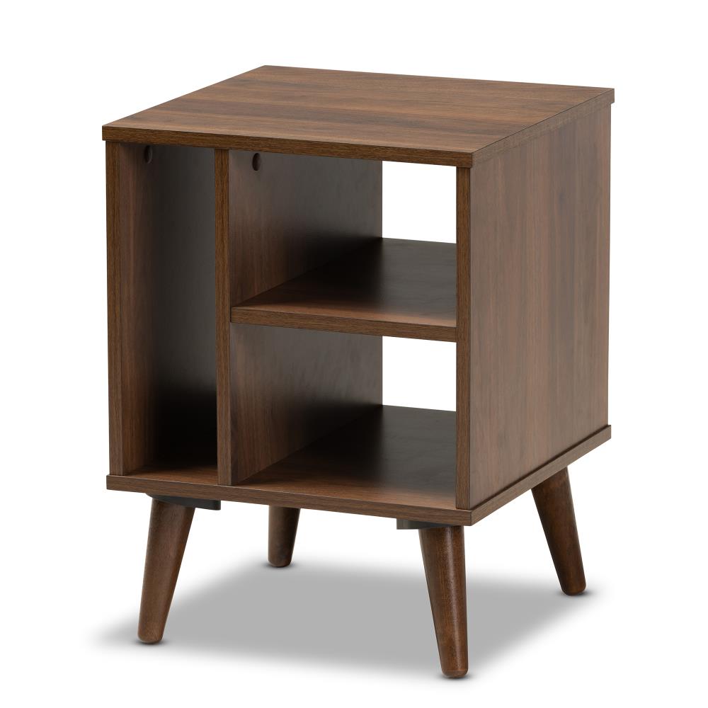 Baxton Studio Sami 15.5 in W x 20.5 in H Walnut Wood Midcentury