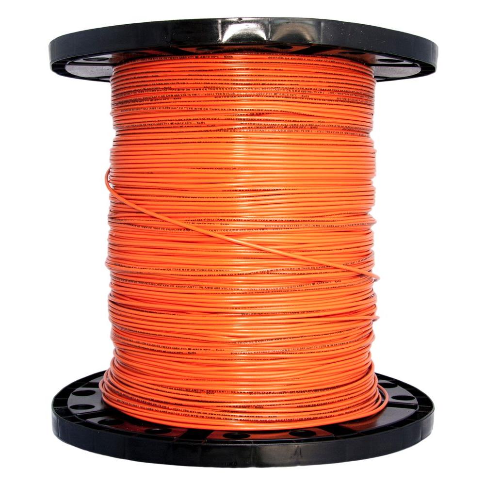 Southwire SIMpull 2500-ft 6-AWG Stranded Orange Copper THHN Wire (By-the-roll)  in the TFFN & THHN Wire department at