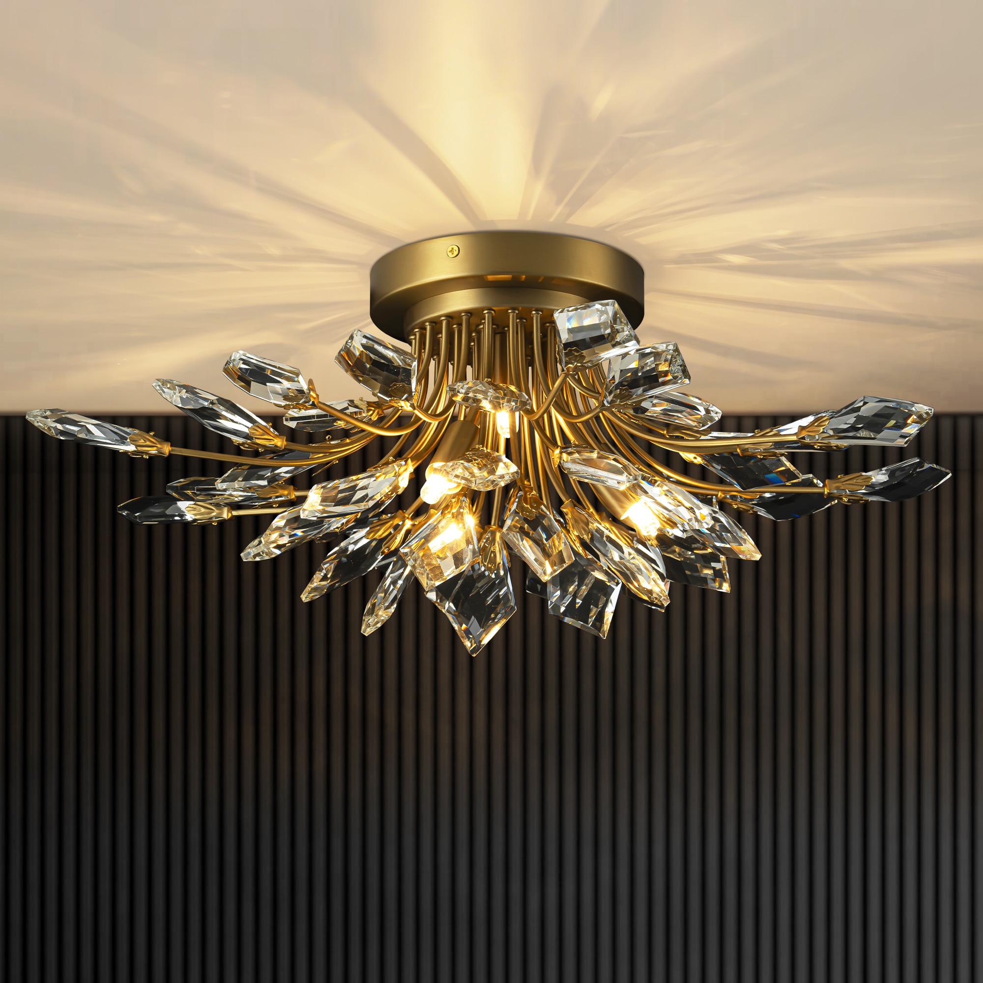 Rennnsan FL810156368 Esther 4 -Light 21.2-in Gold Semi Flush Mount Light