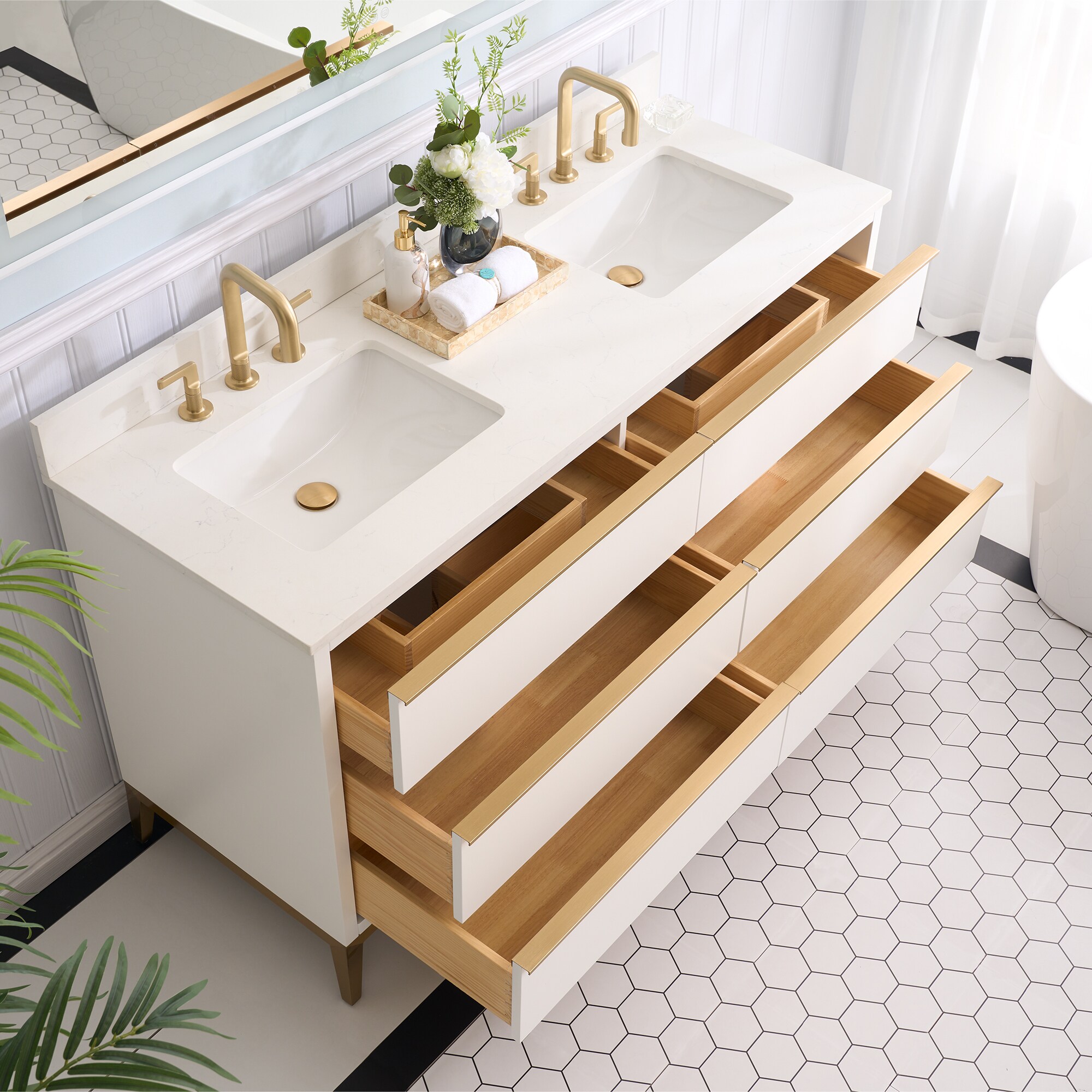 WELLFOR NOLAN60QZ-WT Bath-Vanity-Combo - View #9
