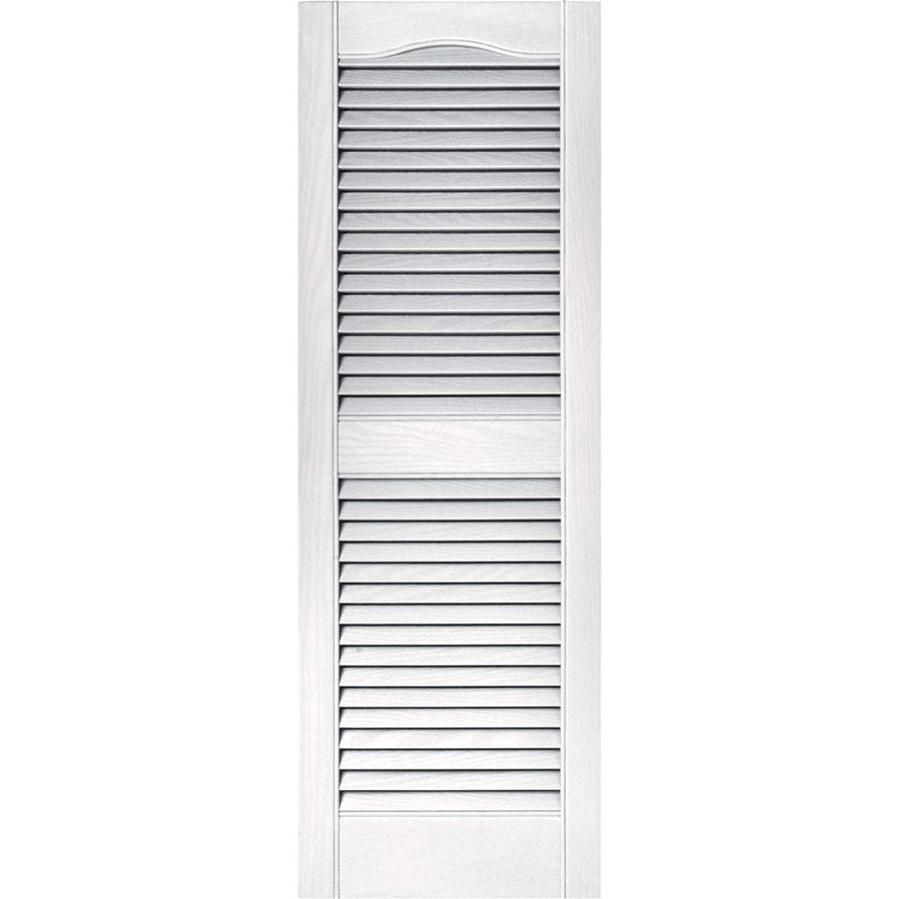 Vantage V1711443001 14.563-in W x 42.75-in H White Louvered Exterior Shutters ( 1 -Pack )