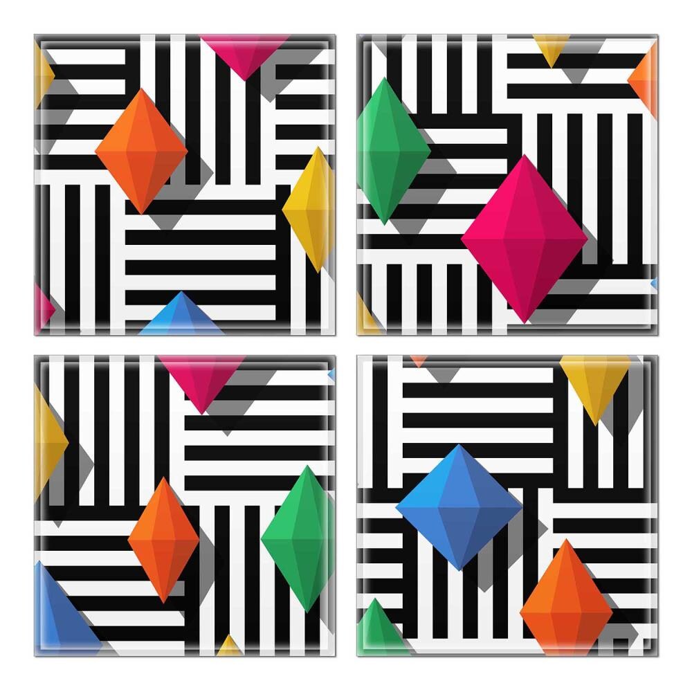 Instant Mosaic 5860103 Upscale Designs 32-Pack Multicolor 6-in x 6-in Glossy Glass Random Wall Tile