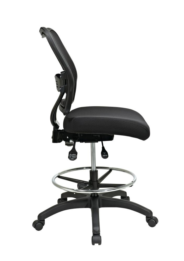 Ergonomic Black Mesh Swivel Drafting Chair with Metal Base