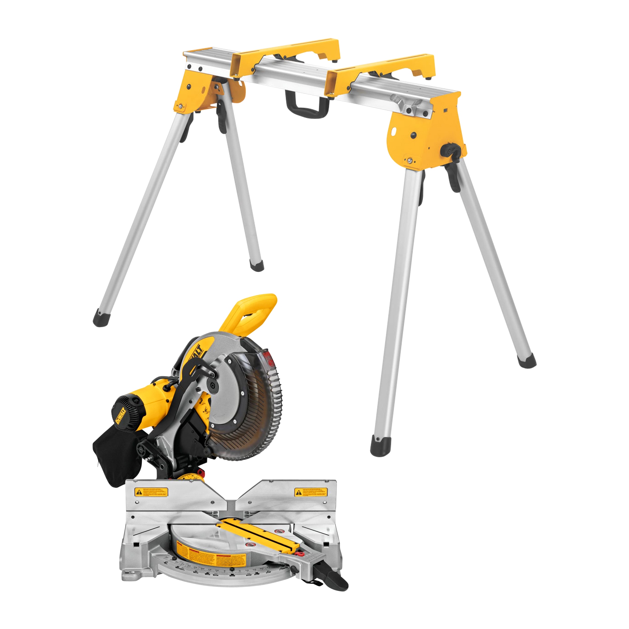 DEWALT 12-in 15 Amps Dual Bevel Compound Corded Miter Saw & Aluminum Miter Saw Stand