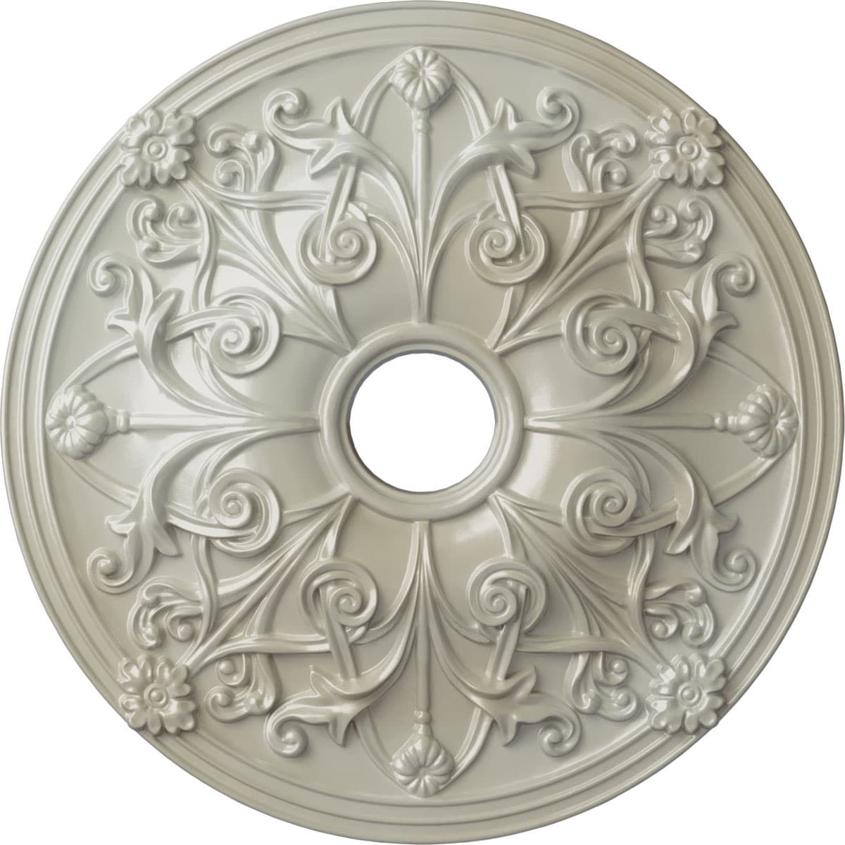 Ekena Millwork CM23JAFBS Jamie 23.625-in W x 23.625-in L Painted Flash Blue Polyurethane Whole Ceiling Medallion