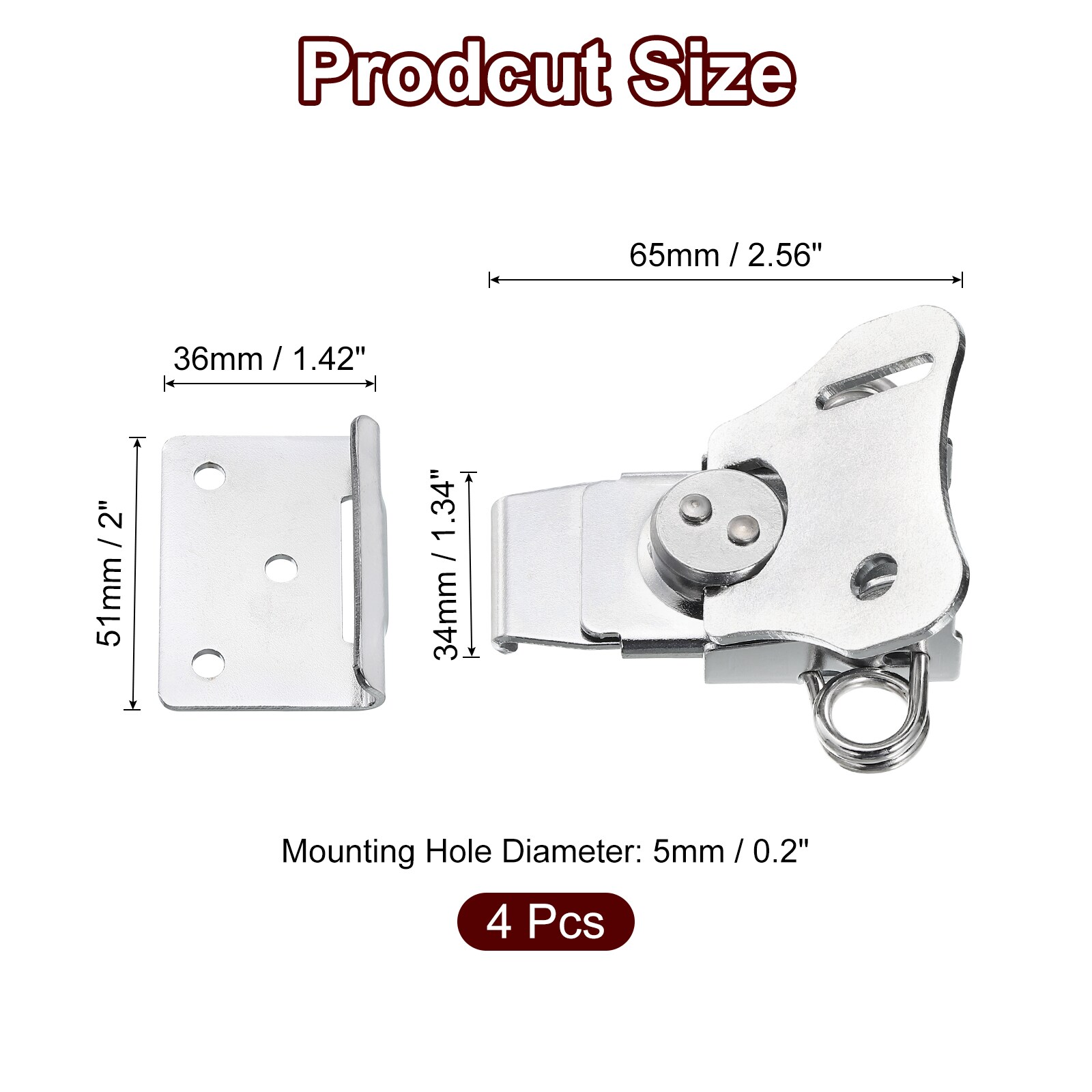 Unique Bargains S25093001UX7205 Cabinet-Latches - View #2