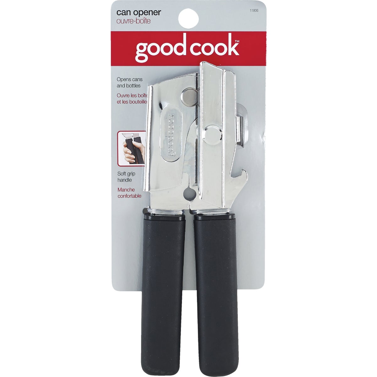 Good Books GoodCook Black Stainless Steel Manual Can Bottle Opener