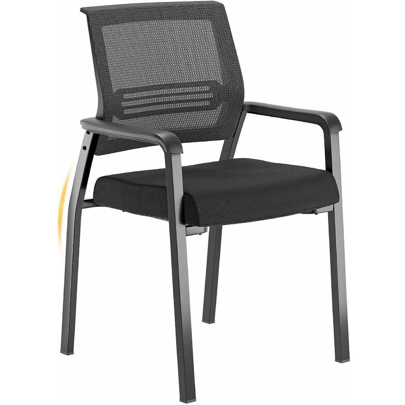 Winado LO1G52005942 1PCS Black Metal Frame Breathable Mesh Back Stackable Chair with Cushion