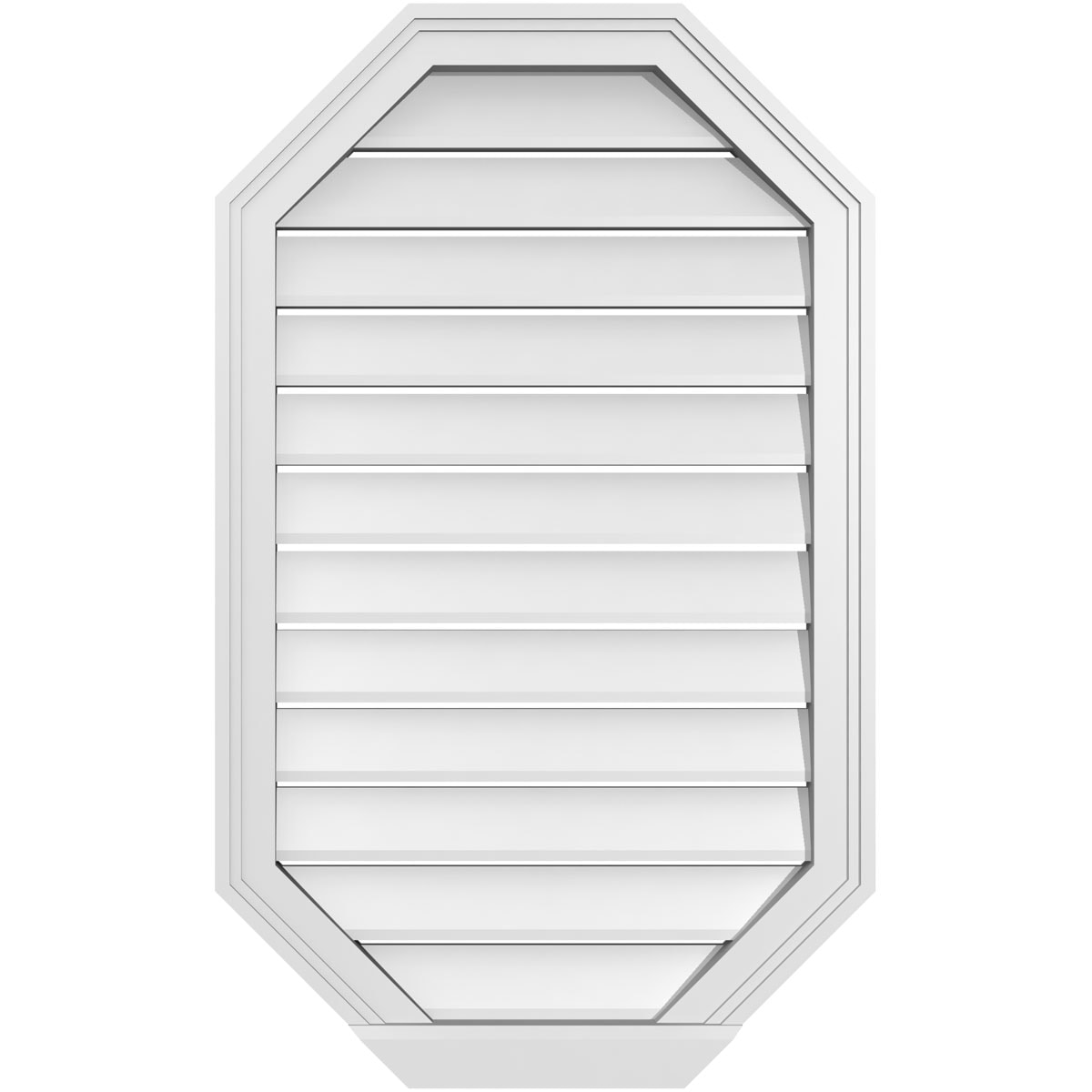 Ekena Millwork GVPOV22X3603SF 22-Inches x 36-Inches Off-white Octagon PVC Gable Louver Vent