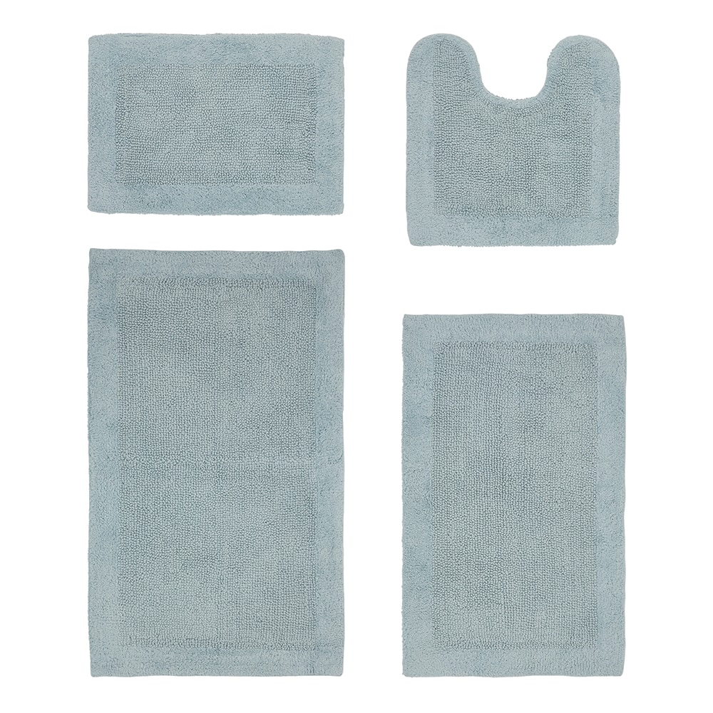Better Trends BAEG4PC17202140BL 40-Inches x 24-Inches Blue Cotton Bath rug