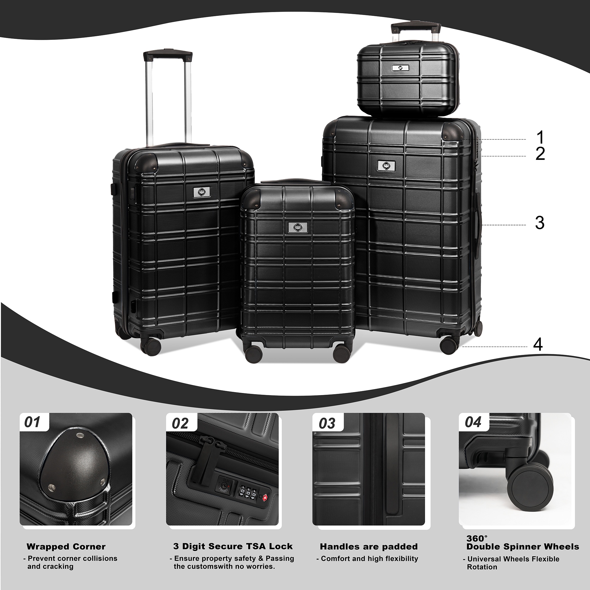 SINOFURN SYD9300002BK Luggage-And-Luggage-Sets - View #3