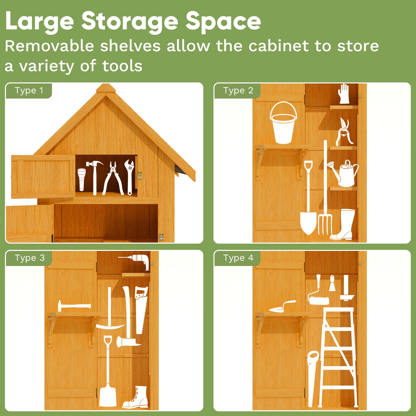 Patiowell WES-PS23-0221-SBG Wood-Storage-Buildings - View #5