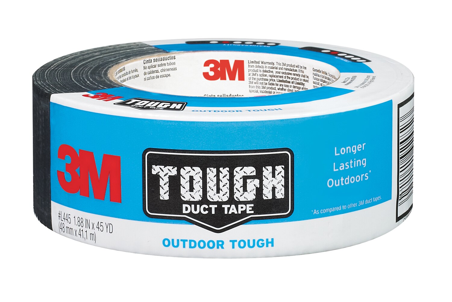 3M Super Tough Extreme Hold Black Rubberized Duct Tape 1.88-in x