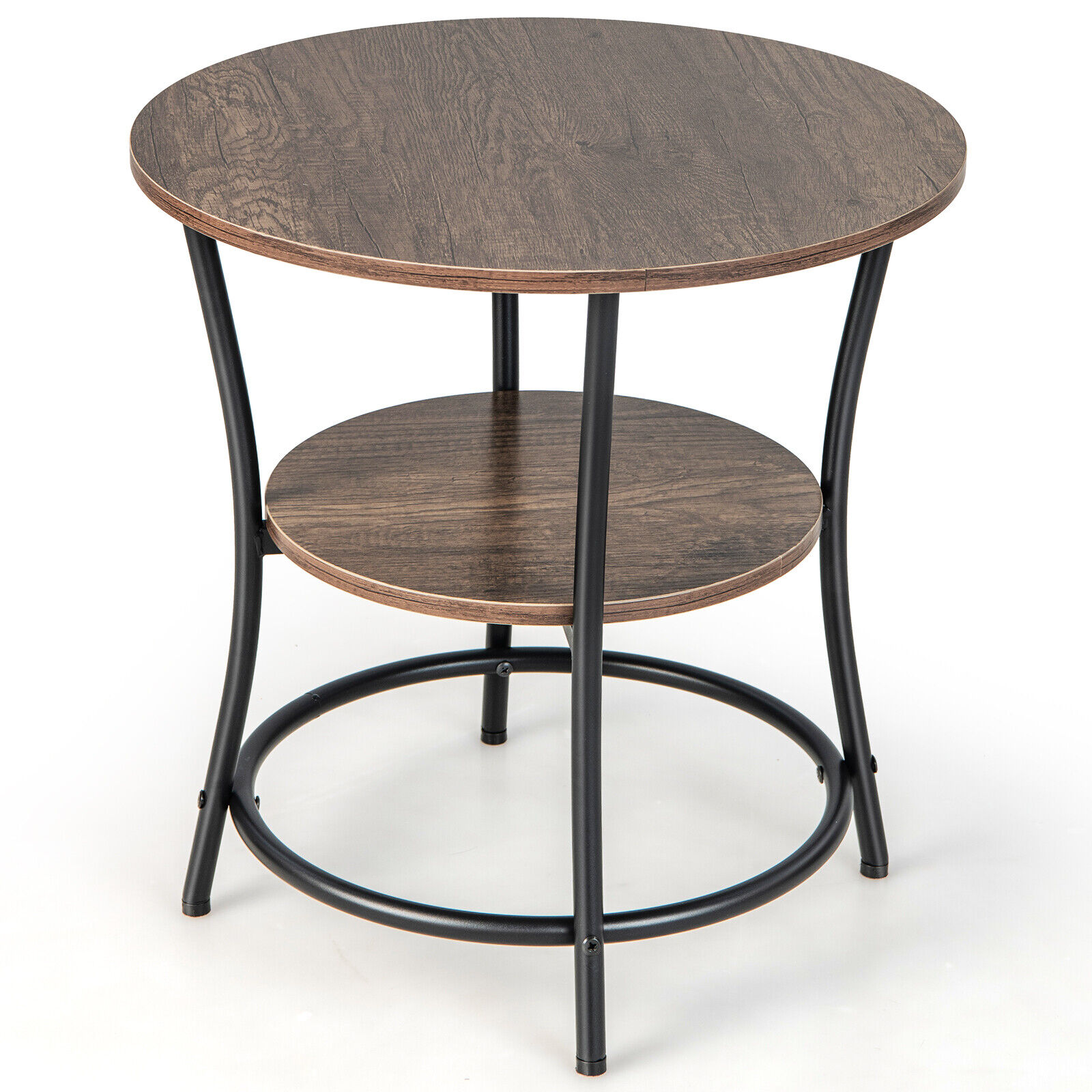 LIVIZA GIS82806 21.5-in W x 22-in H Natural Wood Round Modern End Table Assembly Required