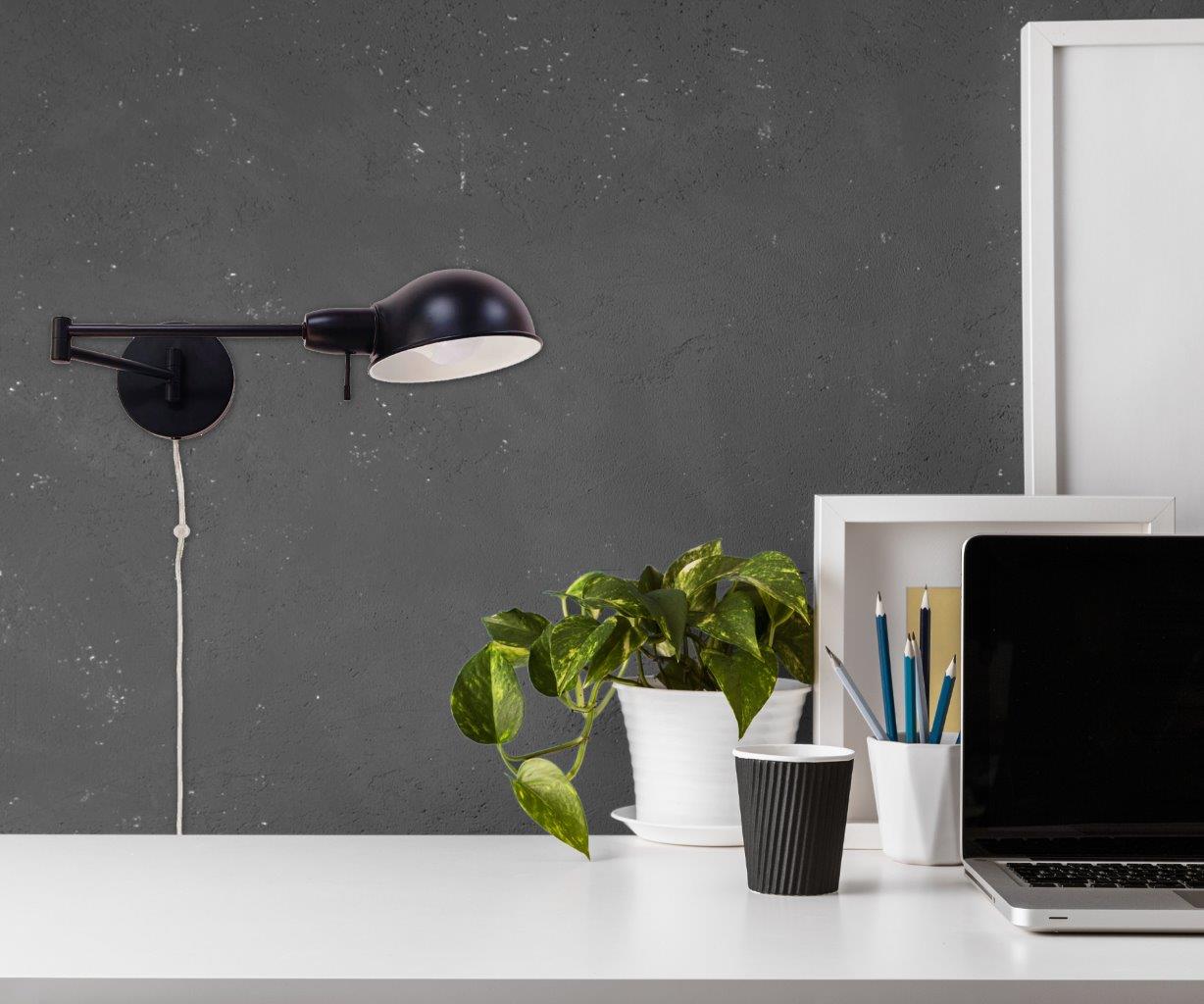 Origin 21 WS59-1MBK Serrett 5.8-in W 1 -Light Matte Black Industrial Wall Sconce