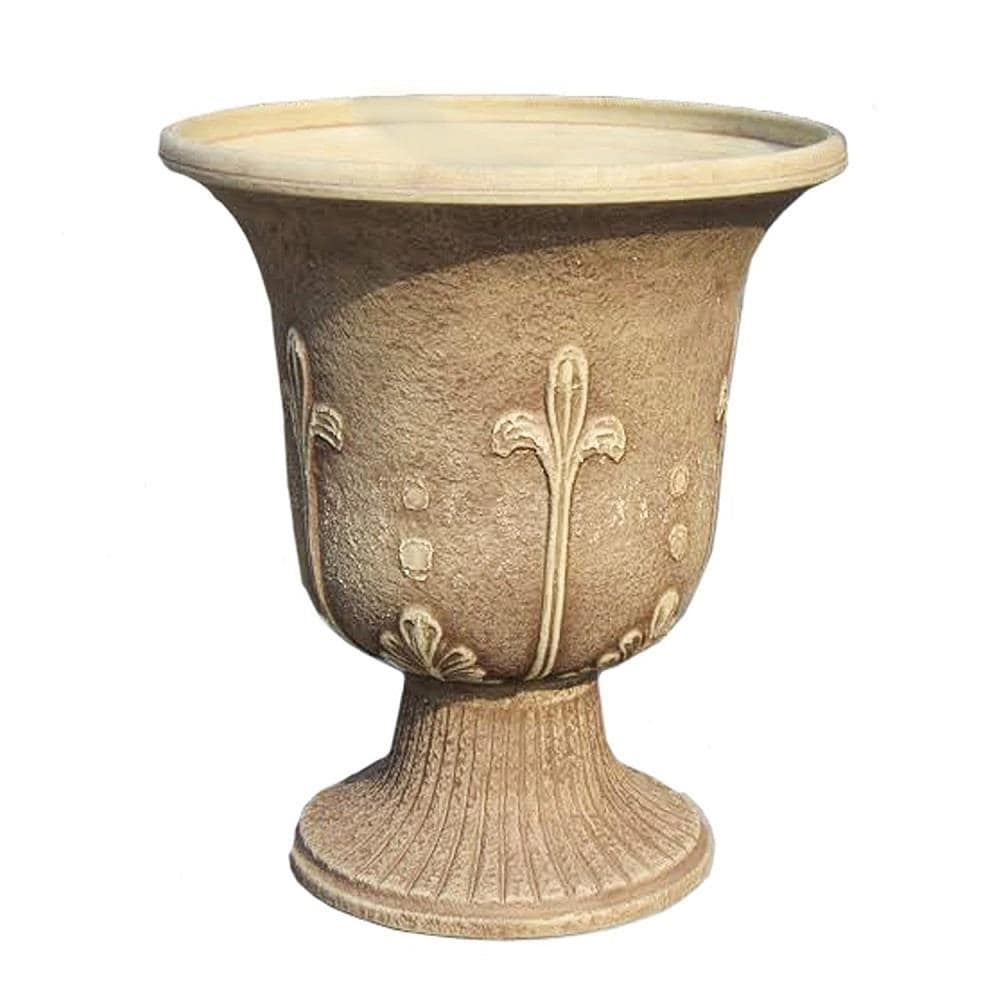 Red Star Round 16.0-Inches W Brown Clay Planter