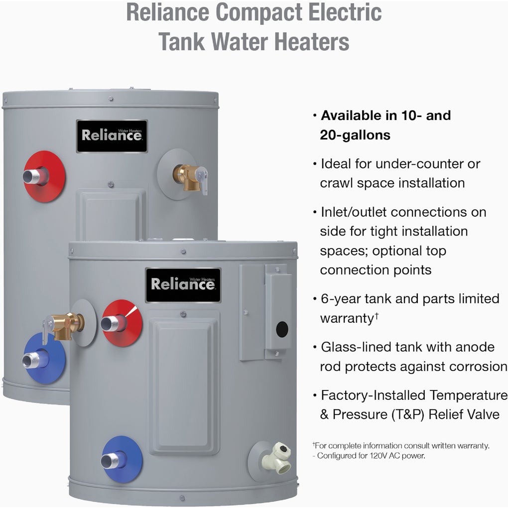 Reliance 10 Gallon Short Electric Water Heater 120V 1650W Model 6 10 SOMSK White Sansujyuku sansujyuku.com