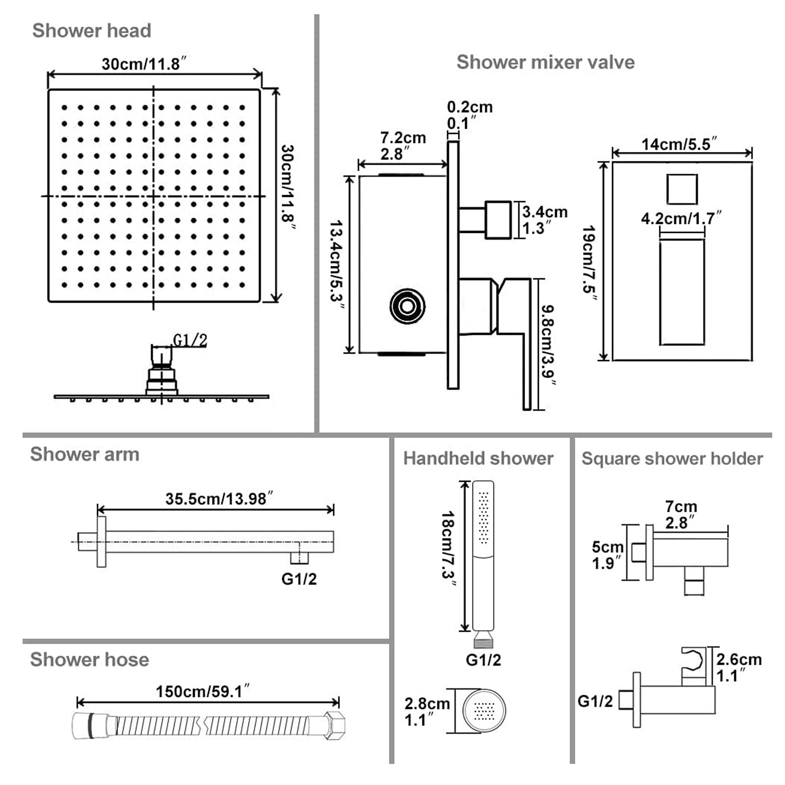 BYH B-SF001-BG Tub-Shower-Faucets - View #5