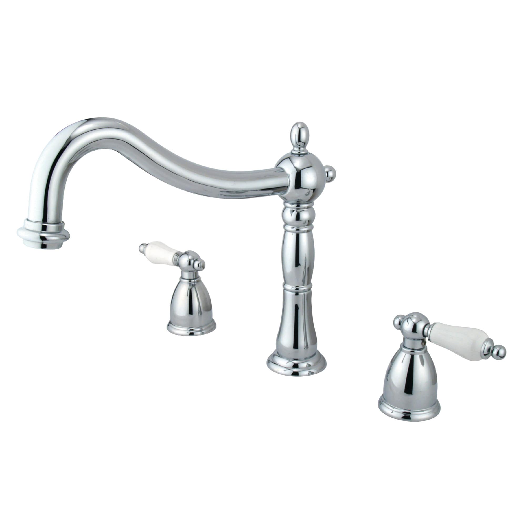 Elements of Design ES1341PL Chrome 2-handle Deck-mount Roman High-arc Bathtub Faucet ( Valve Included )