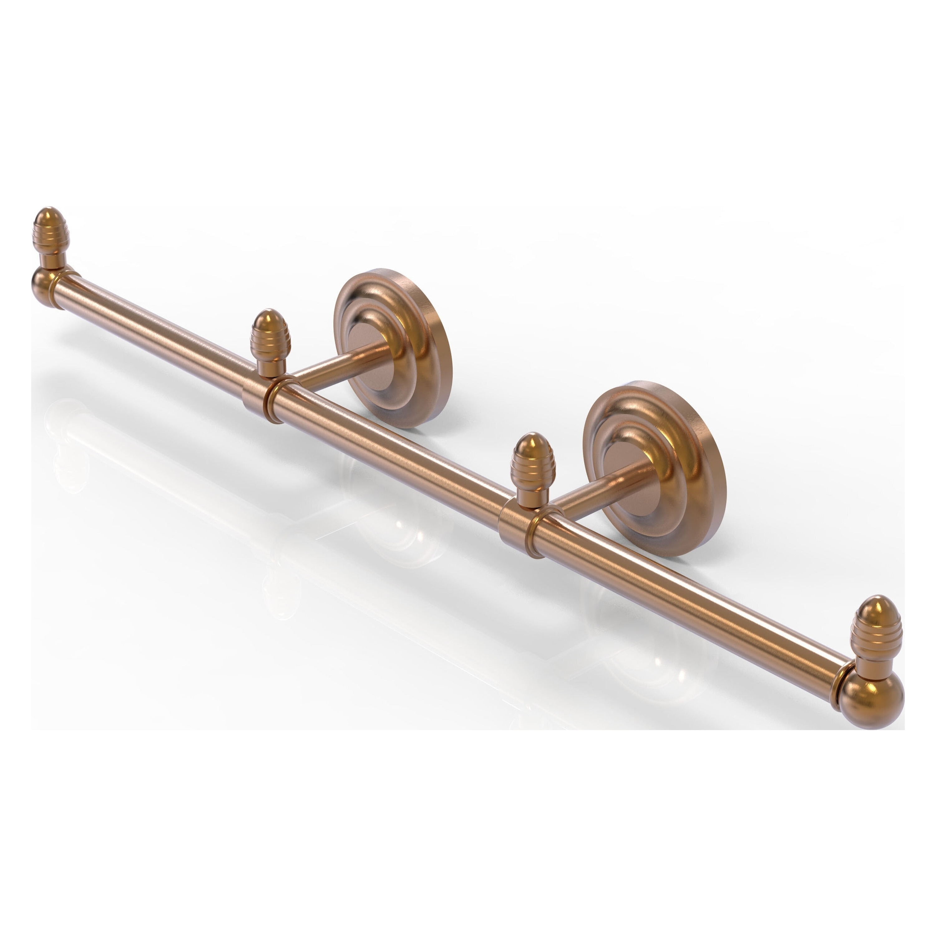 Allied Brass BPQN-HTB-3-BBR Que New 22-in double Brushed Bronze Wall mount Double Towel Bar