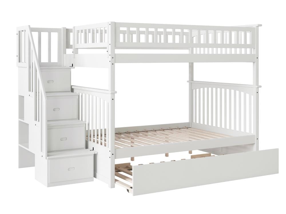 Afi Furnishings Columbia Staircase Bunk, Twin Over Full Bunk Bed With Stairs Canada