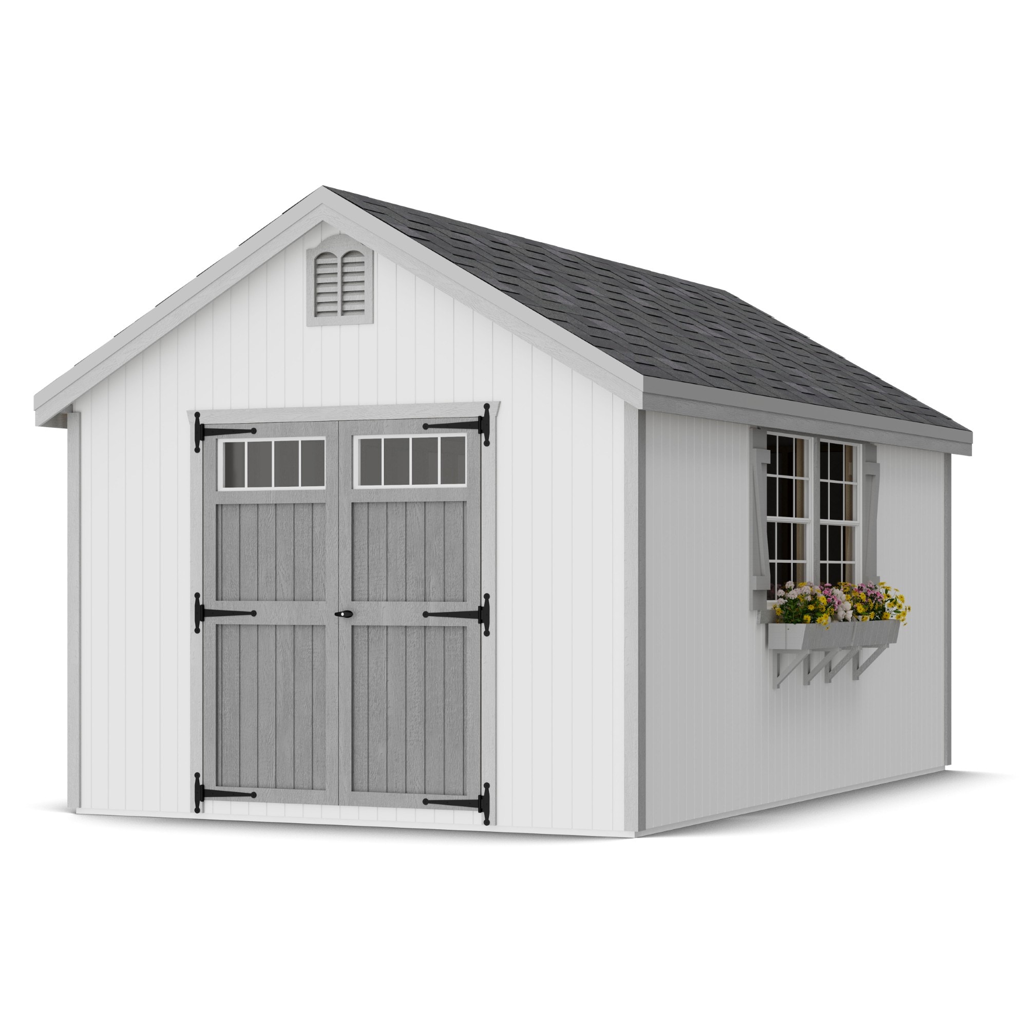 Little Cottage Co 10X16 WCGS-PC-FK Colonial Williamsburg 10-ft x 16-ft Gable Style Wood Outdoor Storage Shed with 2 Windows 2 Doors